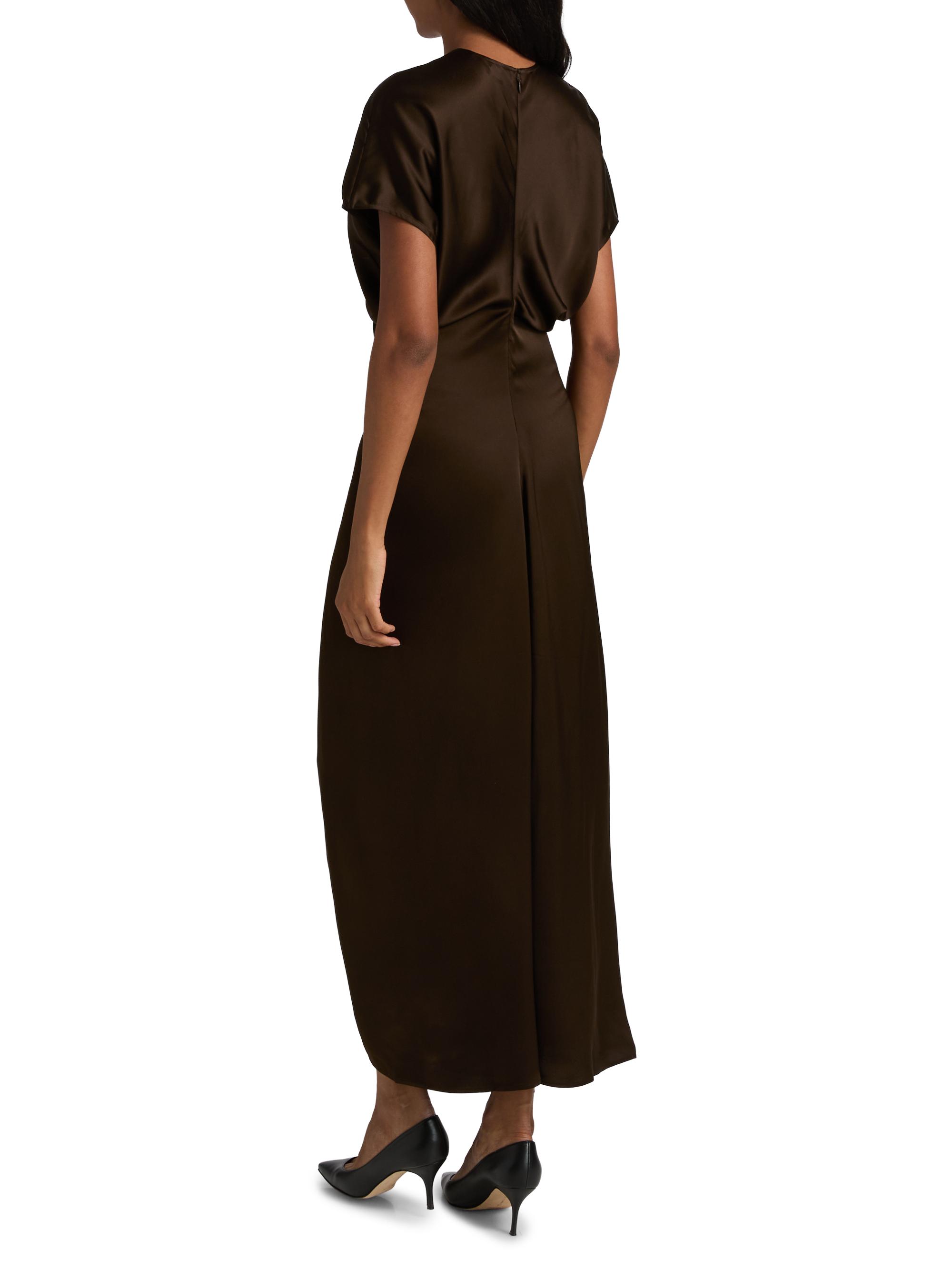toteme brown silk dress TOTEME - Draped satin maxi dress