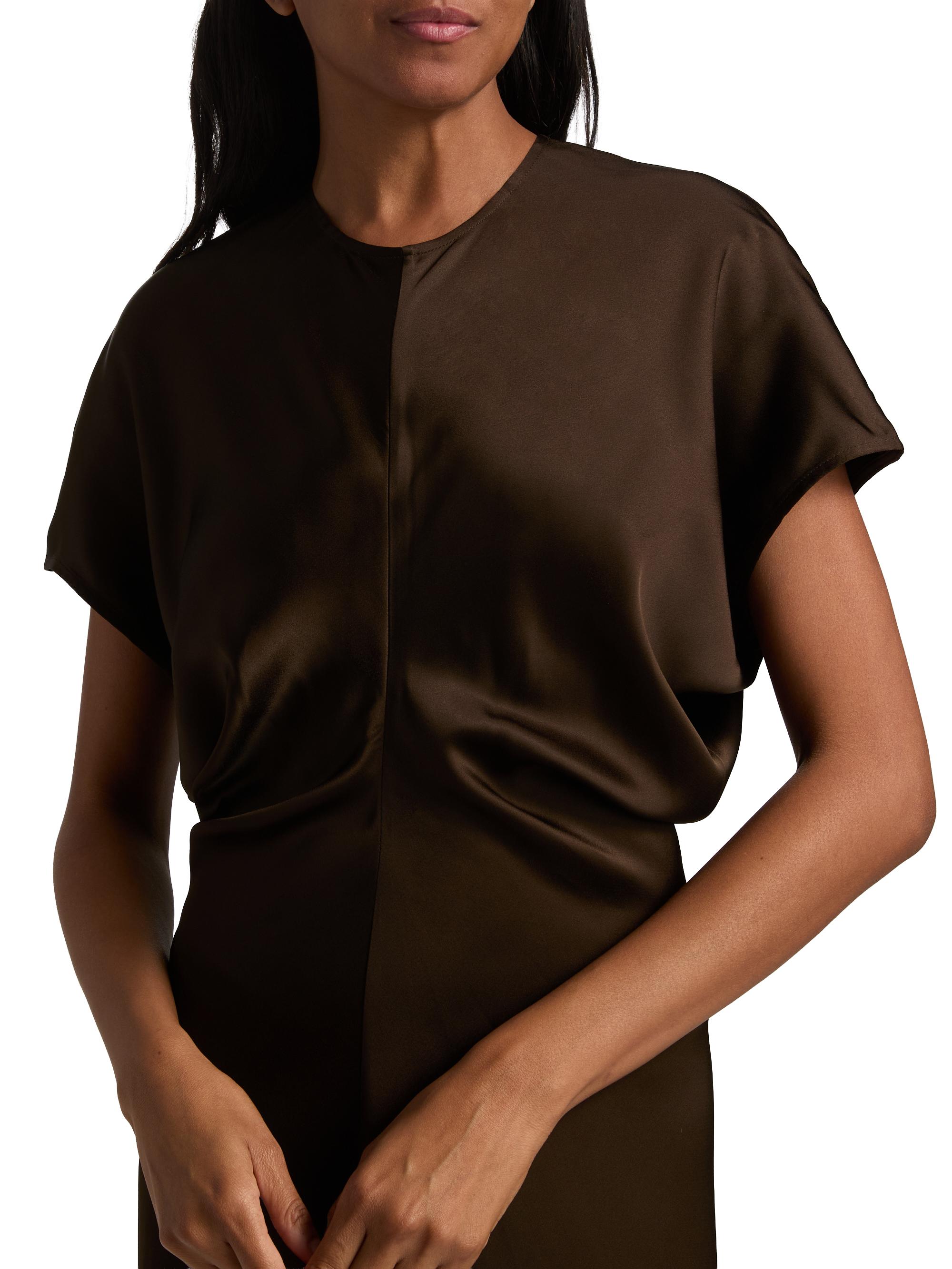 knee length dresses for ladies Slouch waist dress black – TOTEME