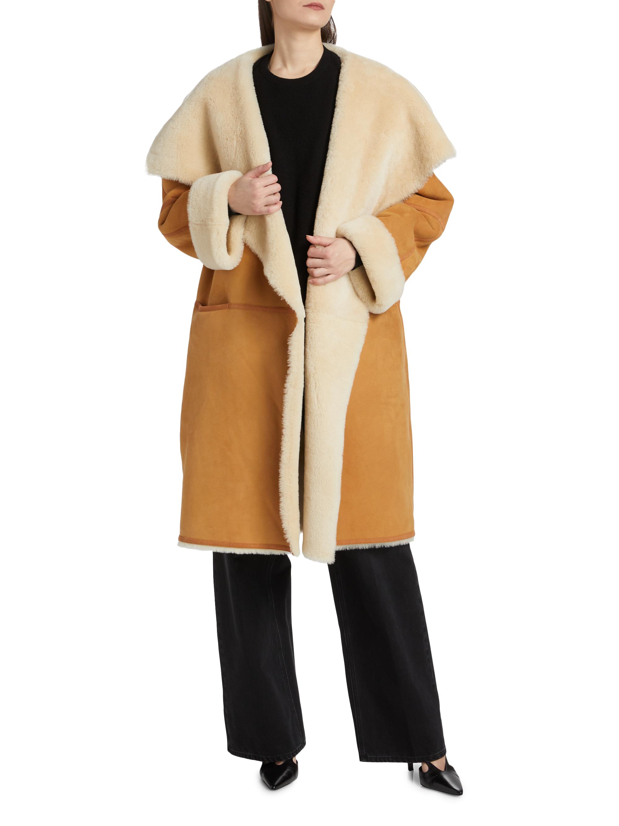Toteme Draped Shearling Coat | Saks Fifth Avenue