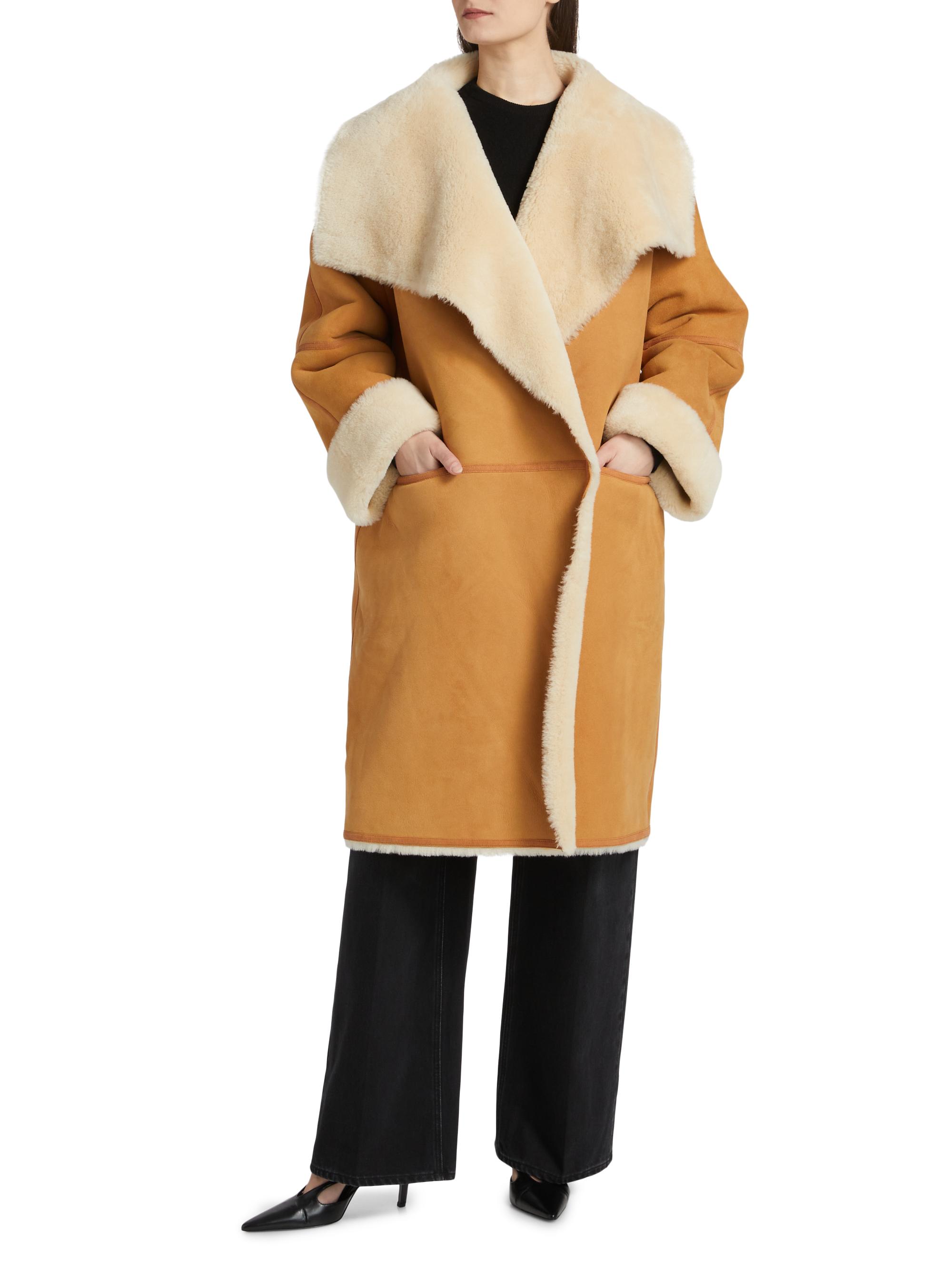 Toteme Draped Shearling Coat | Saks Fifth Avenue