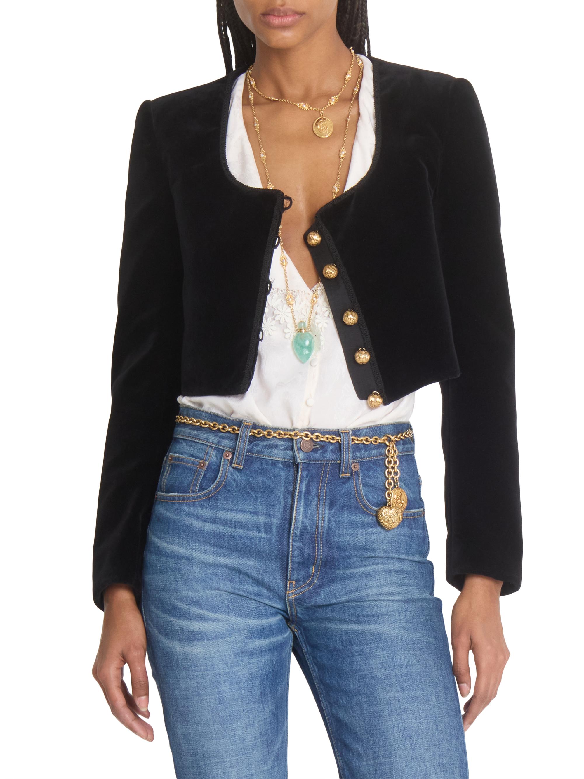 Chloé Velvet Crop Jacket | Saks Fifth Avenue