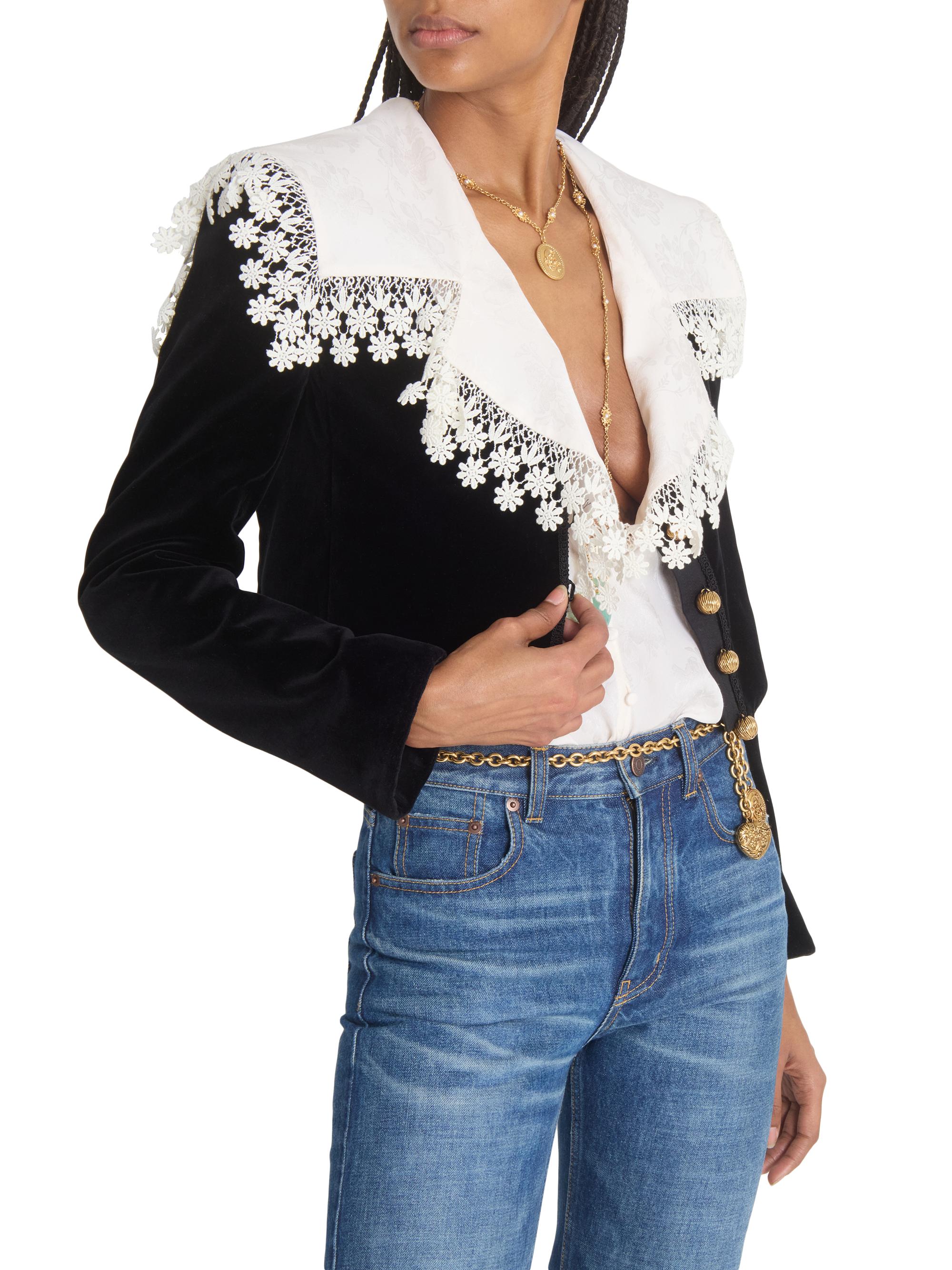 Chloé Velvet Crop Jacket | Saks Fifth Avenue