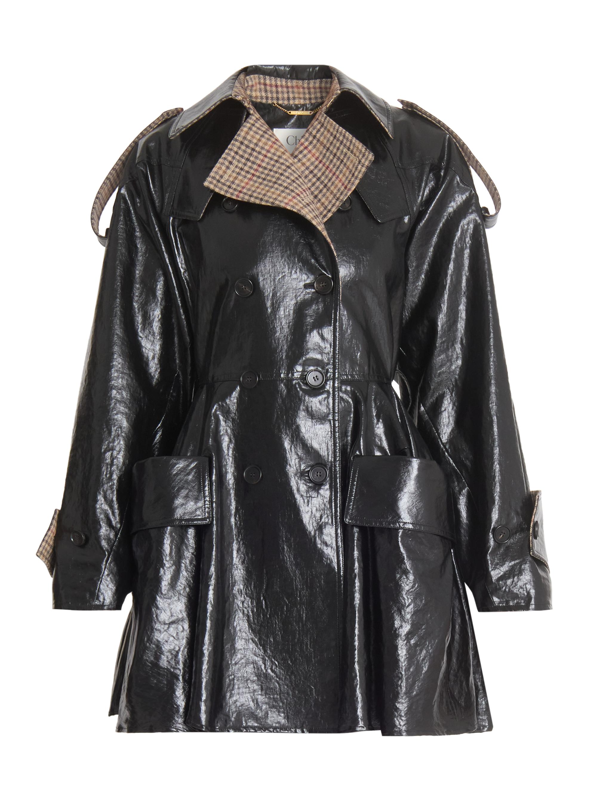 Chloé Women's Double-Breasted Linen Riding Coat - Black