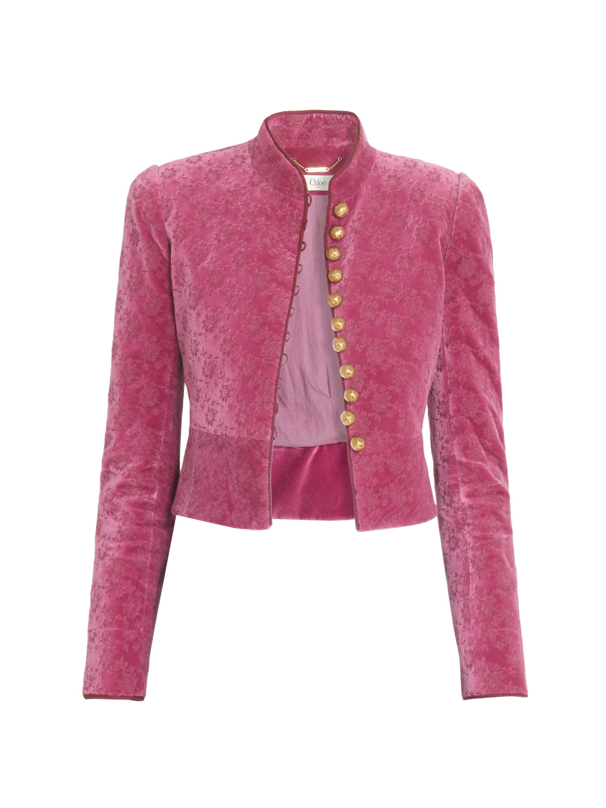 Chloé Floral Velvet Crop Jacket | Saks Fifth Avenue