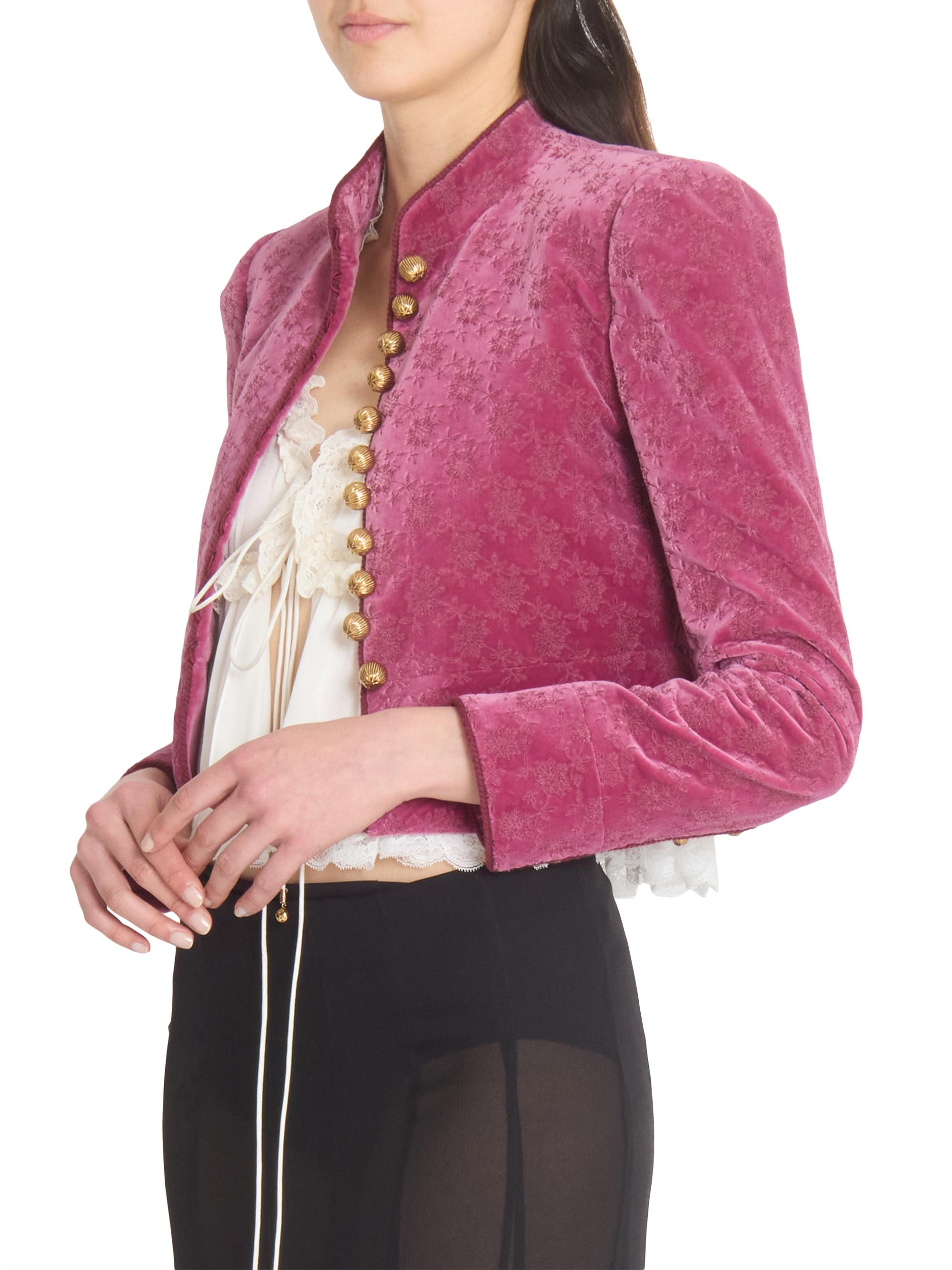 Chloé Floral Velvet Crop Jacket | Saks Fifth Avenue