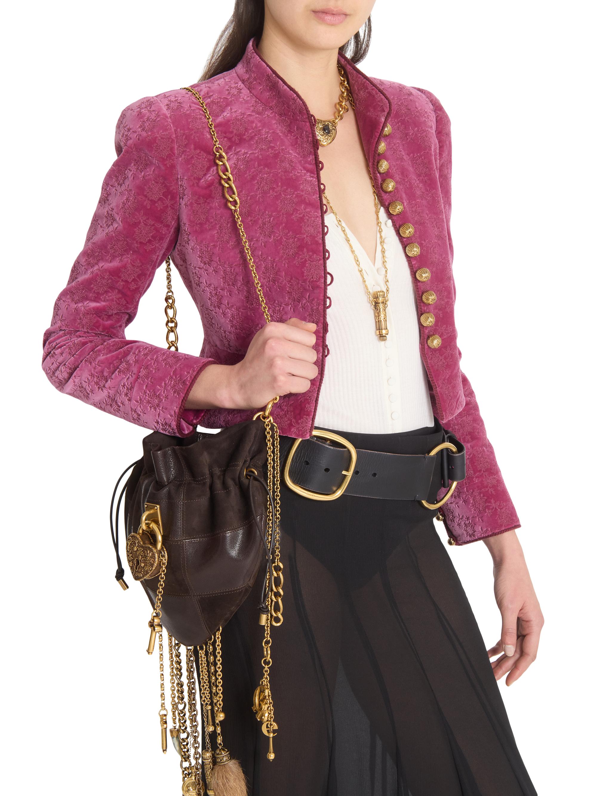 Chloé Floral Velvet Crop Jacket | Saks Fifth Avenue