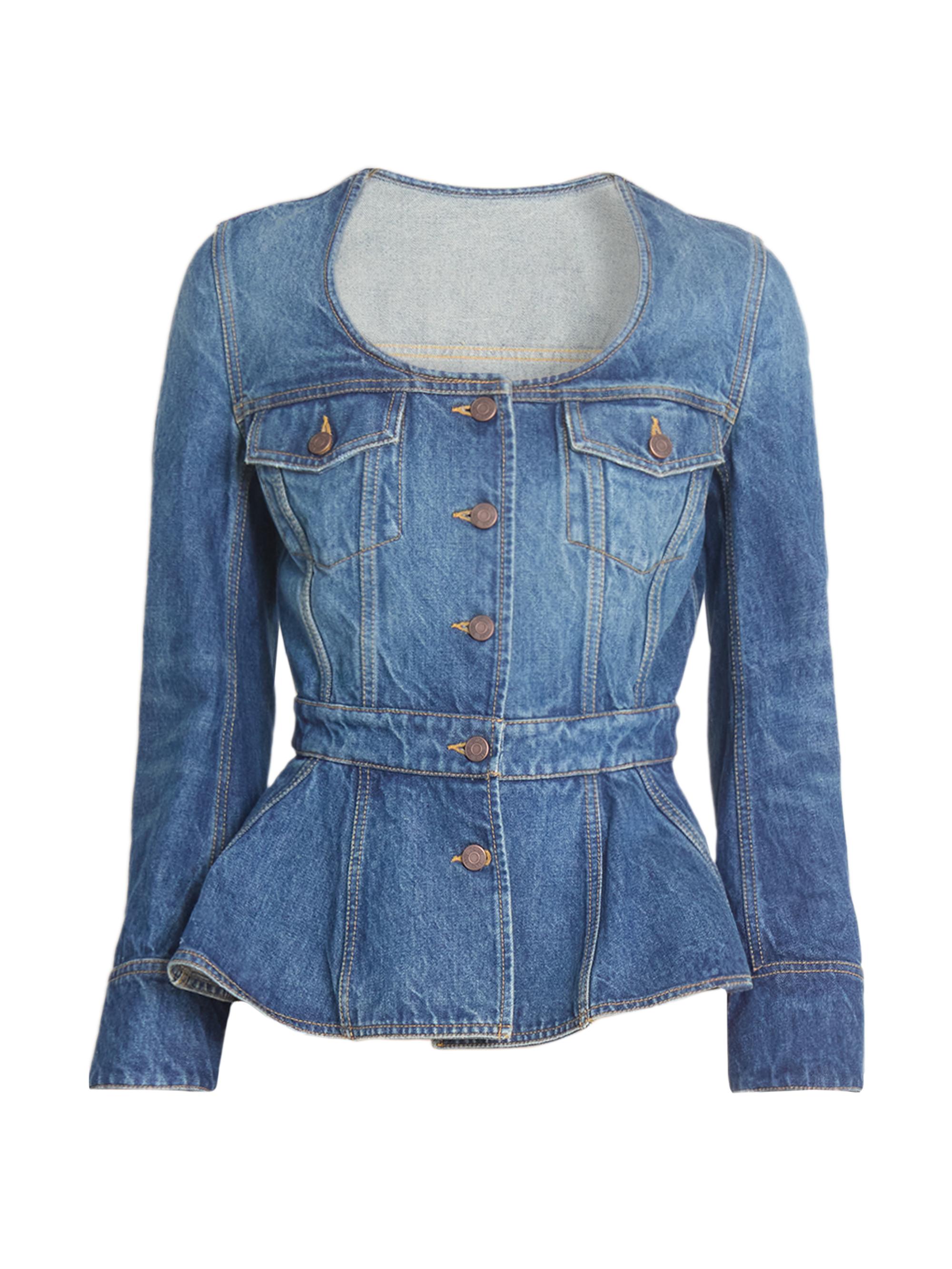 Chloé Women's Peplum Denim Top - Faded Indigo