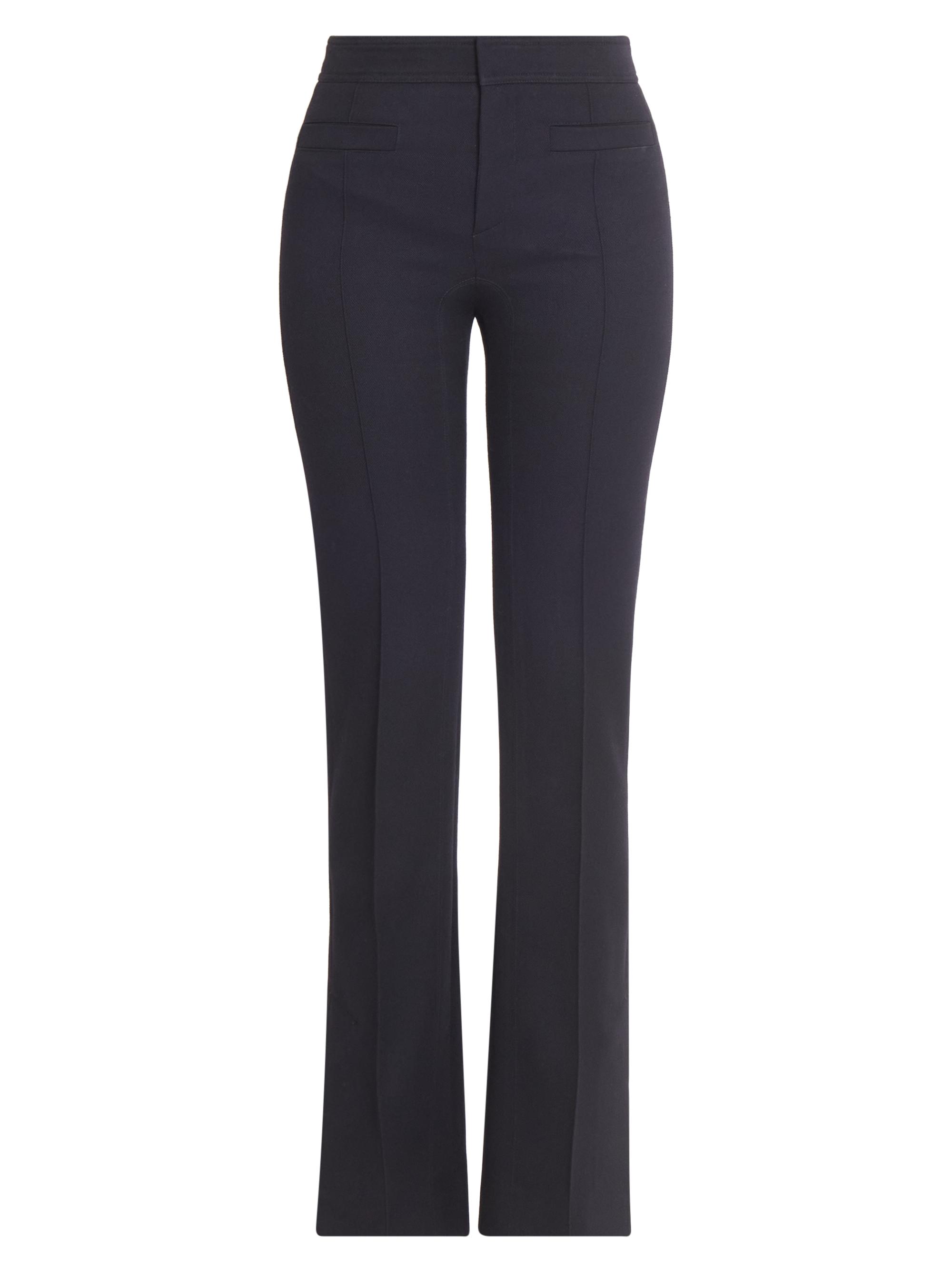 Chloé Women's Seasona Stretch-Cotton Straight-Leg Slit Pants - Black