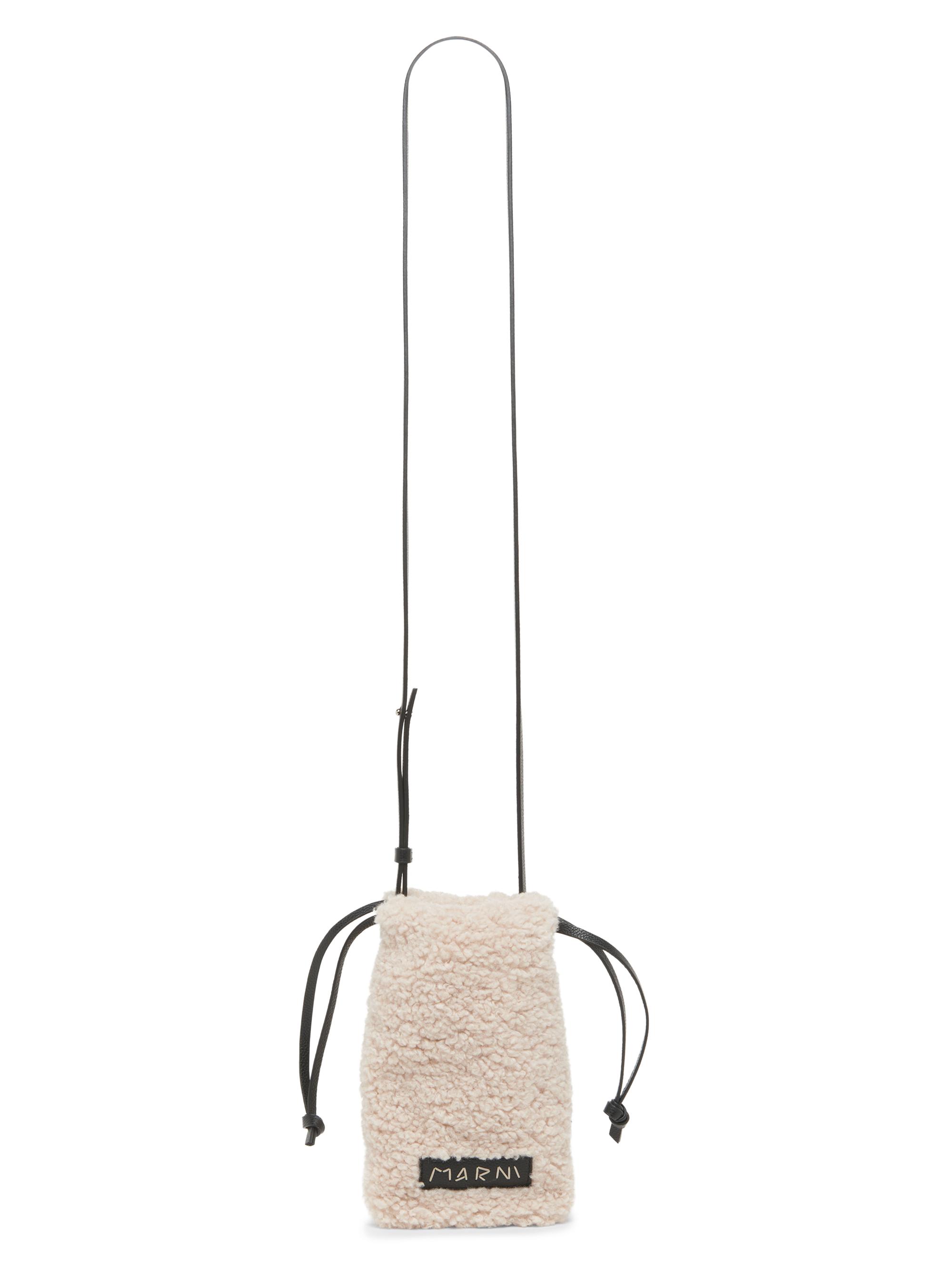 Marni Women's Faux Fur Phone Holder - Silk White