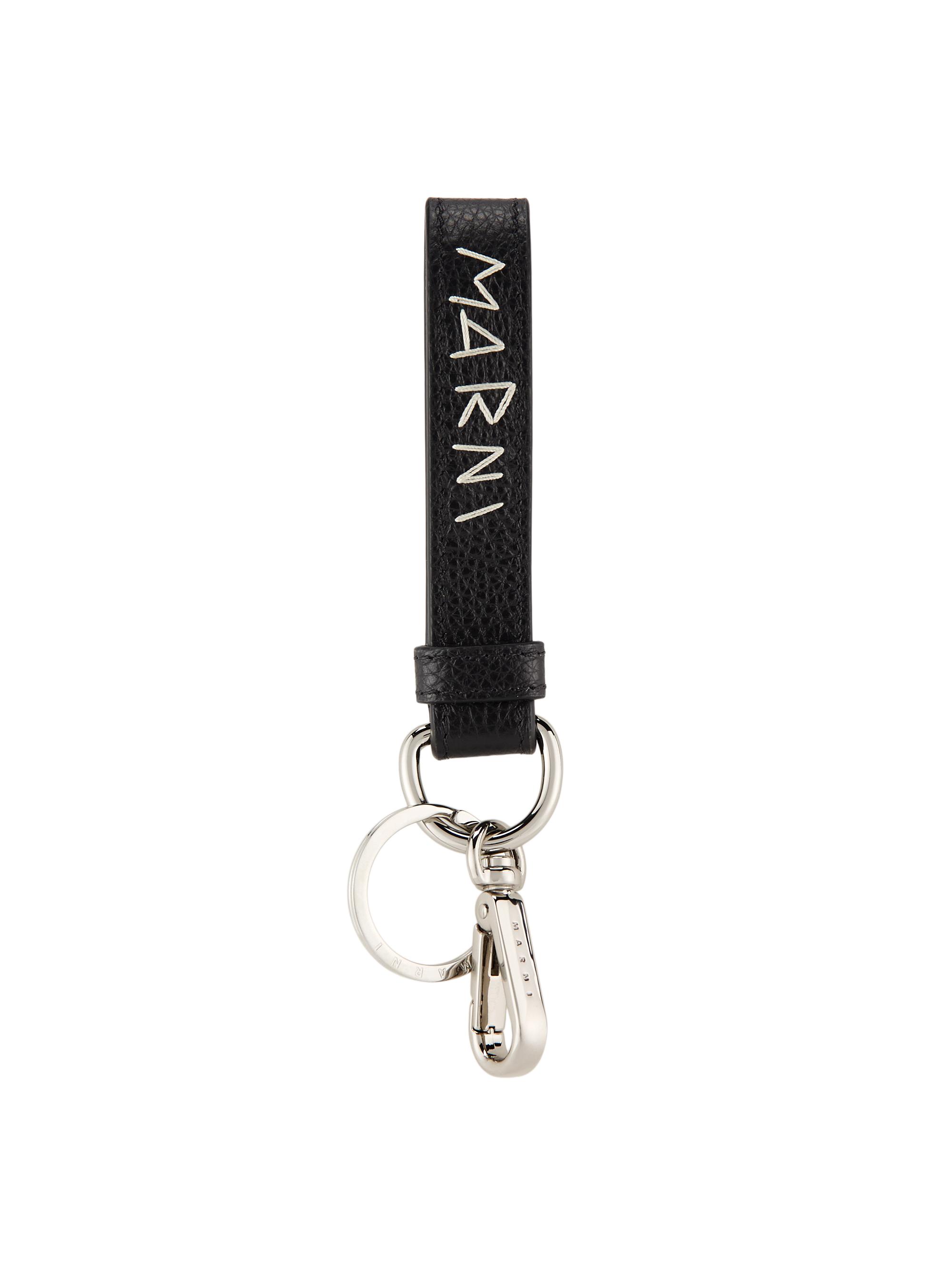 Marni Men's Leather Loop Key Ring - Black