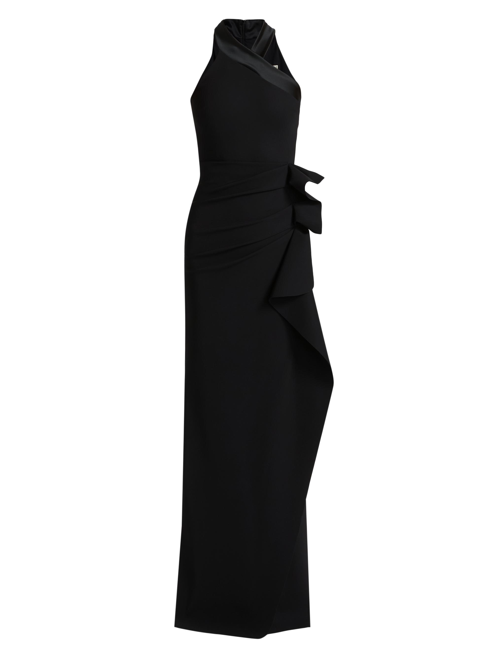 Chiara Boni La Petite Robe Women's Gudis Jersey Ruffle Halterneck Gown - Black