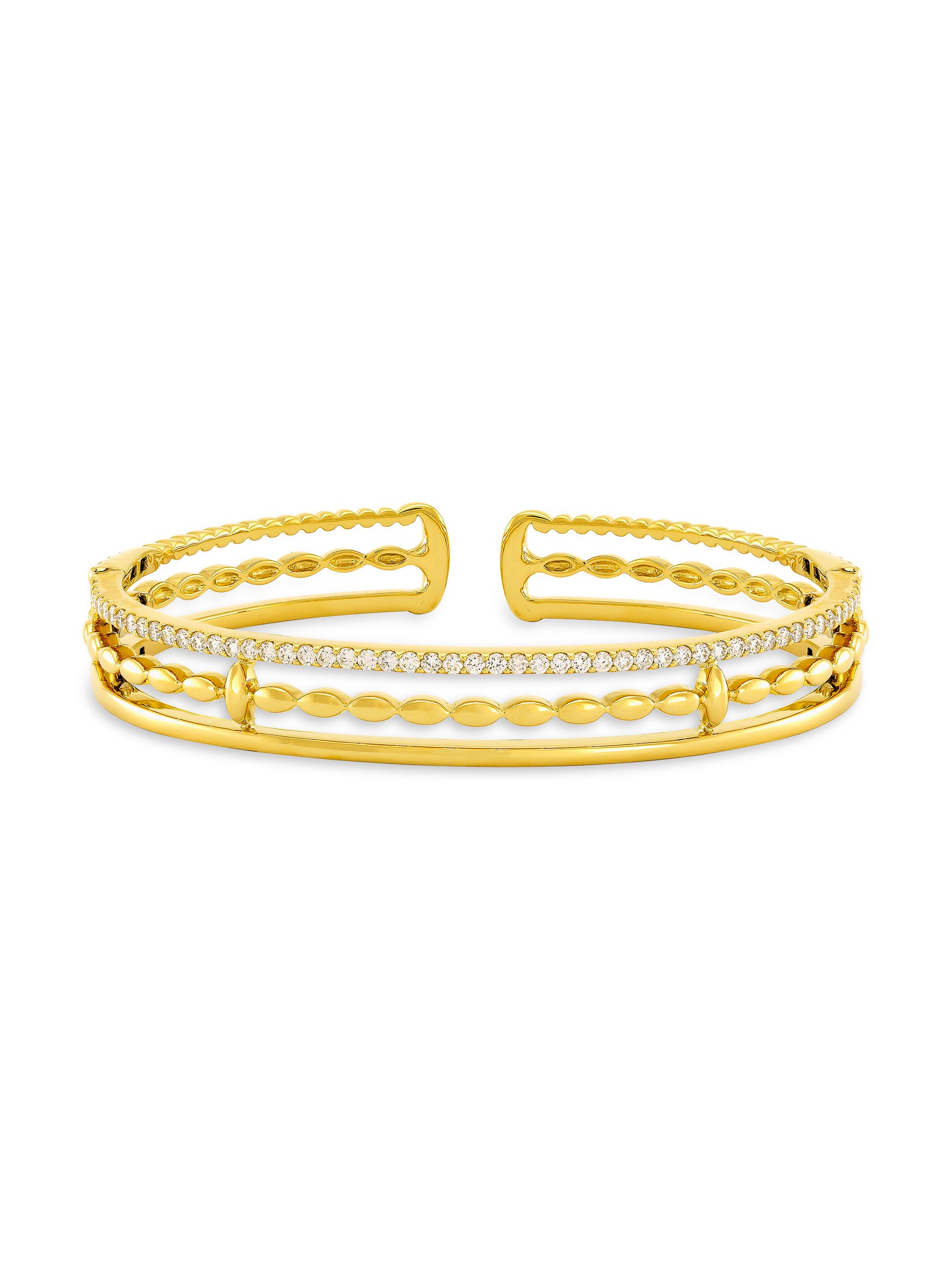 Etho Maria Women's My Etho II 18K Rose Gold & 0.79 TCW Diamond Cuff - Yellow Gold