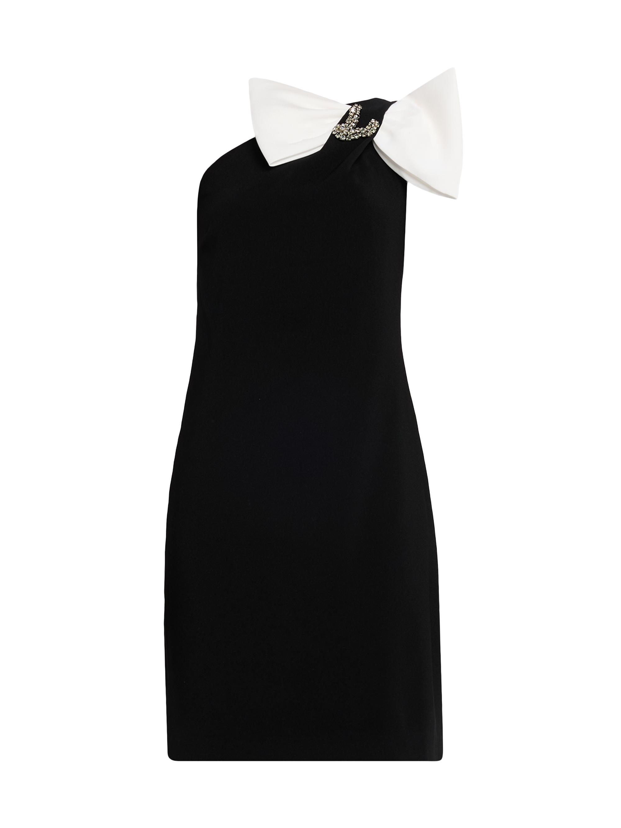 Sachin & Babi Women's Odette Sleeveless One-Shoulder Bow Dress - Black White