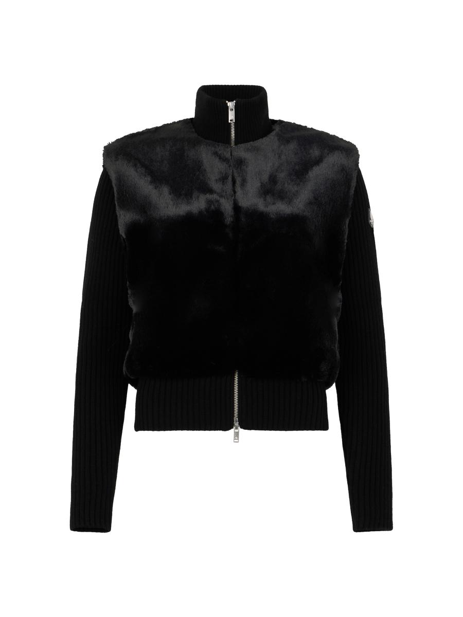 Moose Knuckles Women's Dua Bunny Wool-cashmere Zip Cardigan In Black