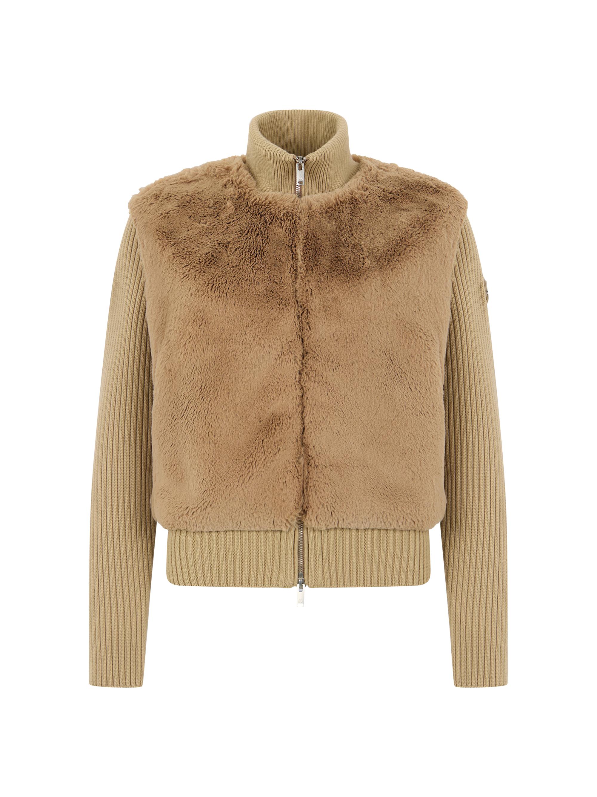 Moose Knuckles Women's Dua Bunny Wool-Cashmere Zip Cardigan - Champagne | Thumbnail 9
