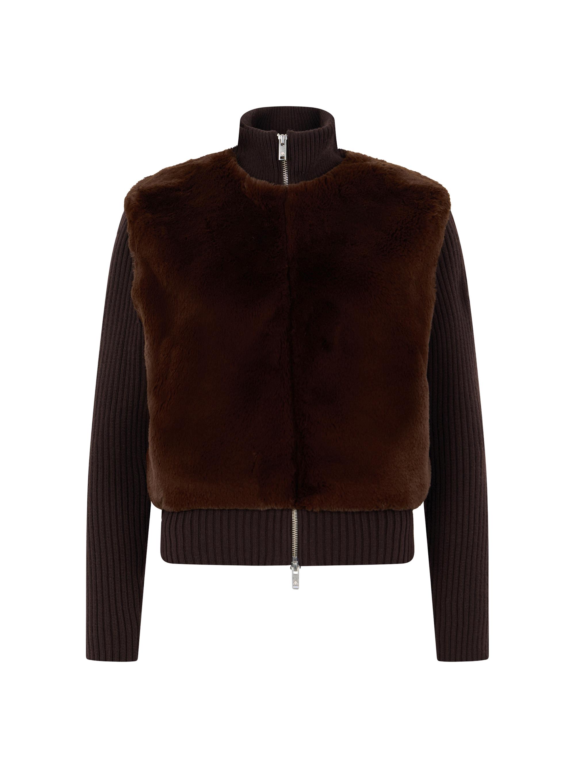 Moose Knuckles Women's Dua Bunny Wool-Cashmere Zip Cardigan - Espresso