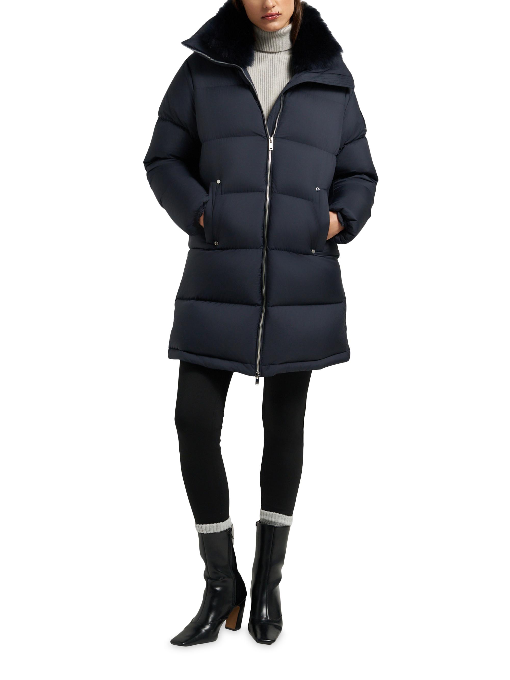 Moose Knuckles Belle Dune Faux-Fur Trim Down Jacket | Saks Fifth