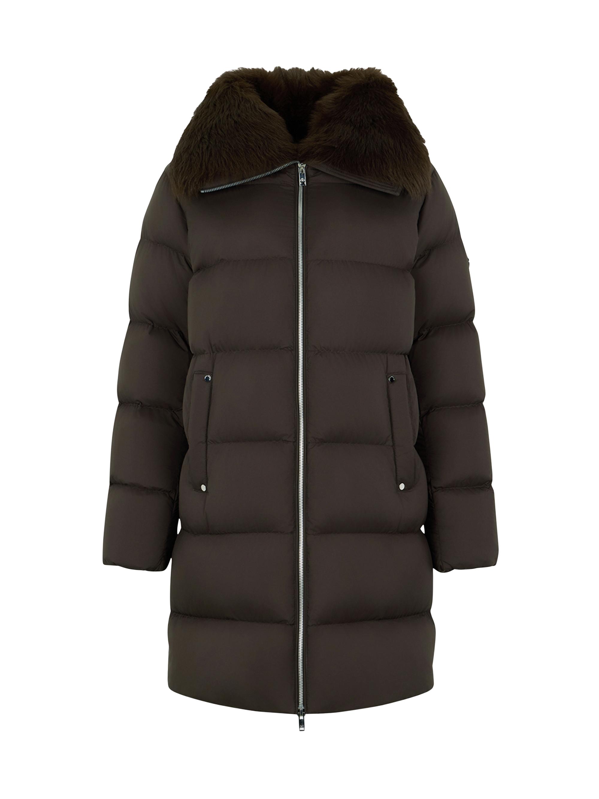 Moose Knuckles Women's Belle Dune Faux-Fur Trim Down Jacket - Espresso