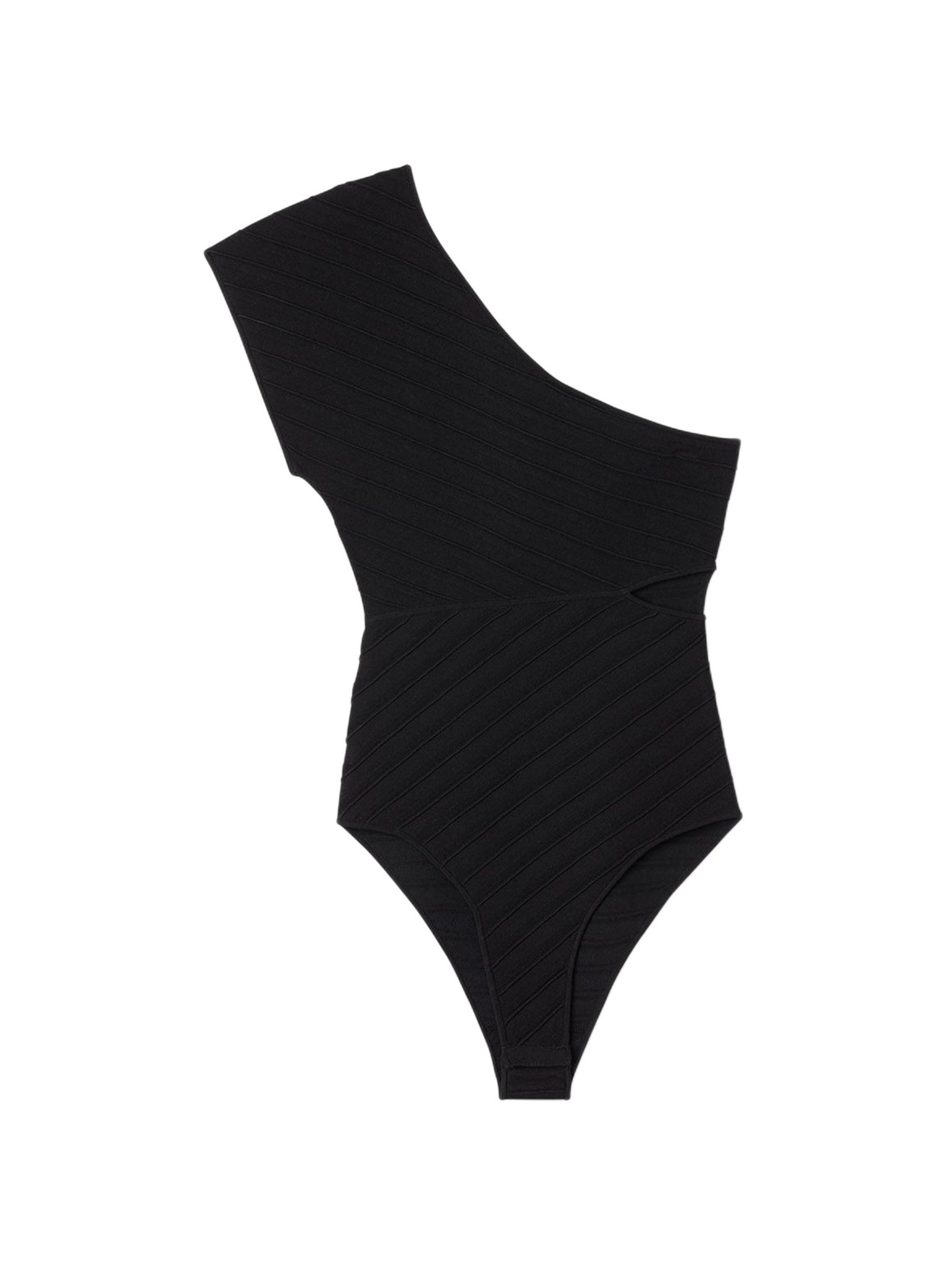 Sandro Women's Asymmetric Knit Bodysuit - Black