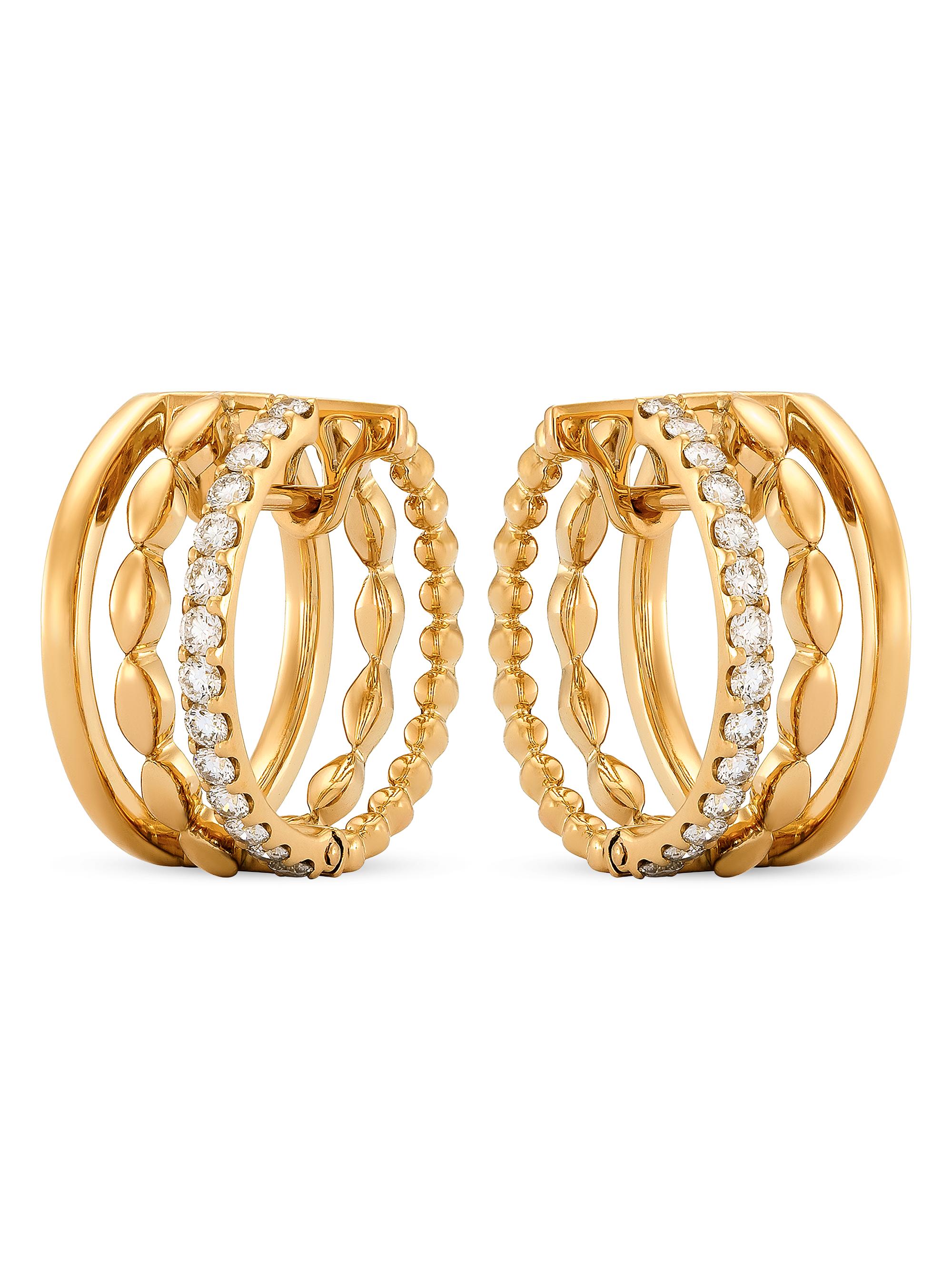 Etho Maria Women's My Etho II 18K Yellow Gold & 0.54 TCW Diamond Hoop Earrings - Rose Gold