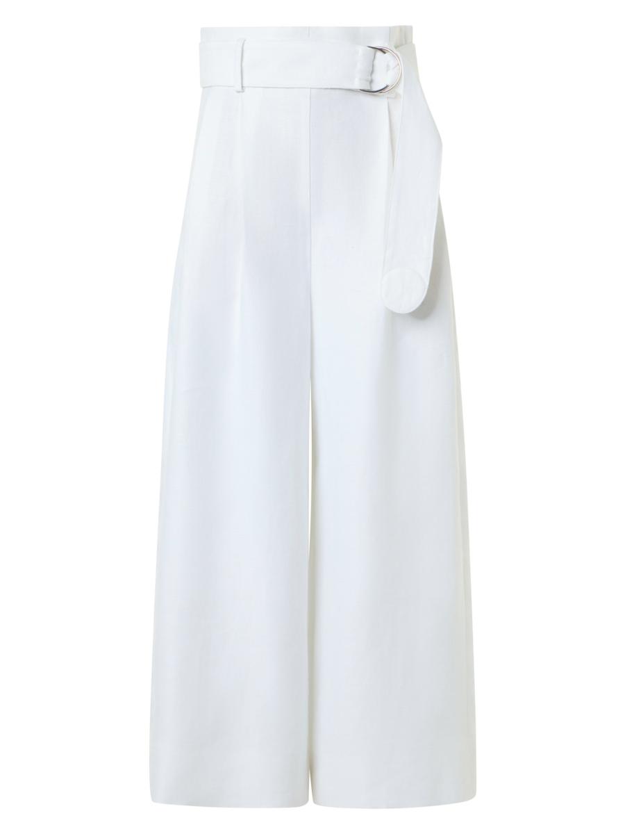 Akris Punto Women's Fiorella Linen Belted Culottes In White
