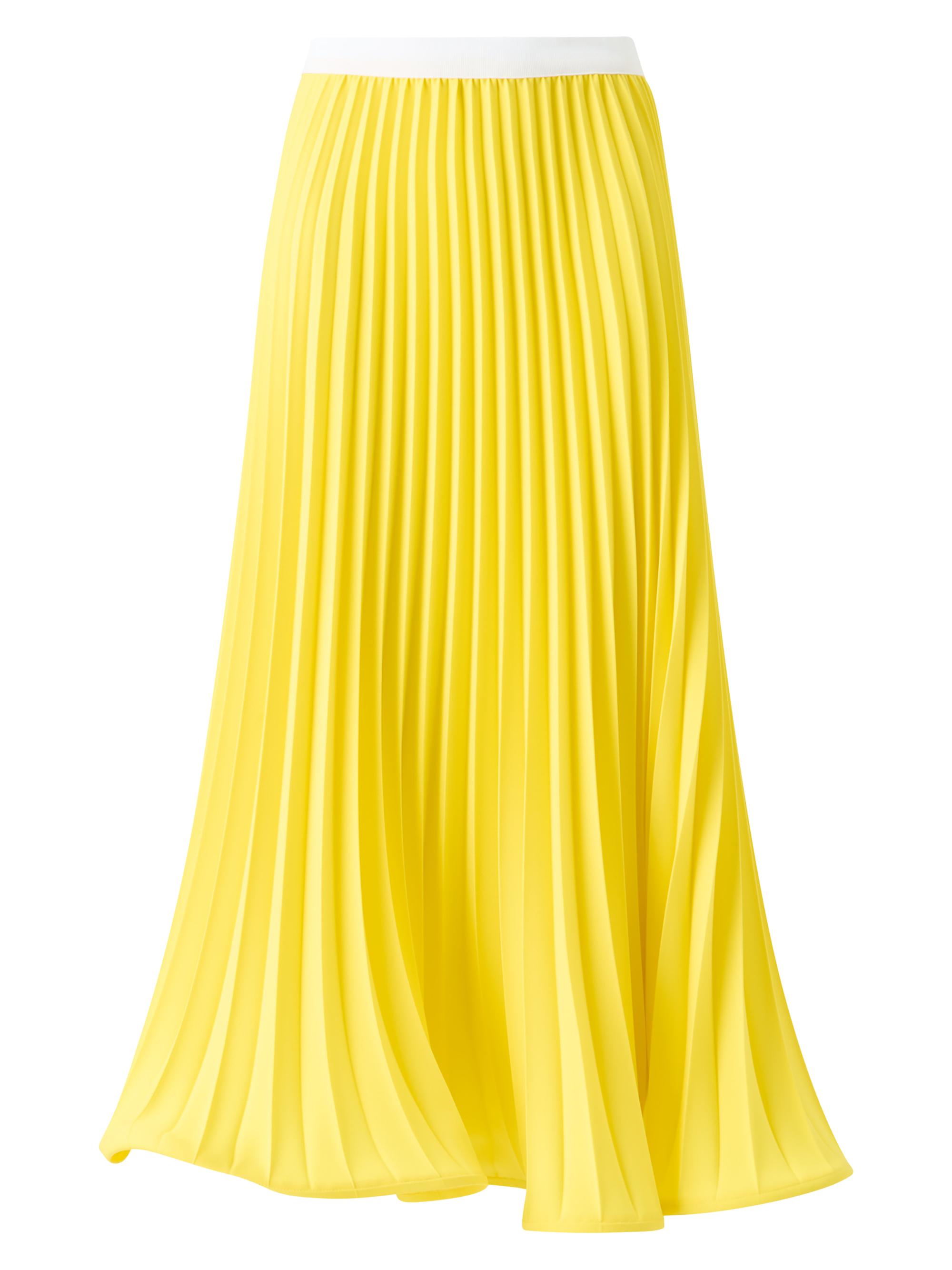 Akris punto Women's Pleated Crêpe A-Line Midi-Skirt - Lemon Zing