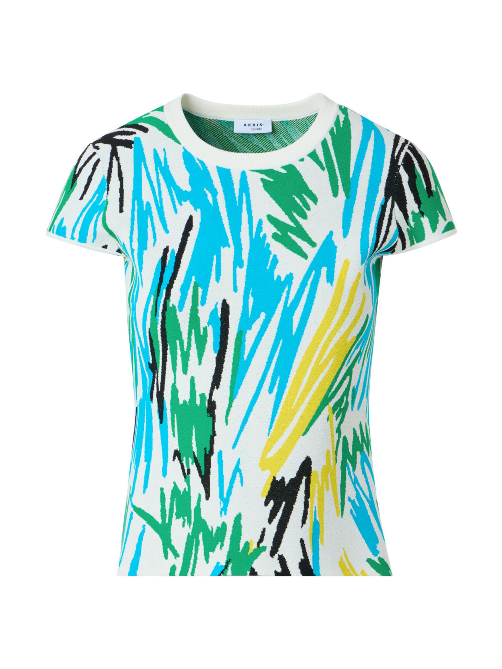Akris punto Women's Scribble Jacquard Knit T-Shirt - Cream Multi