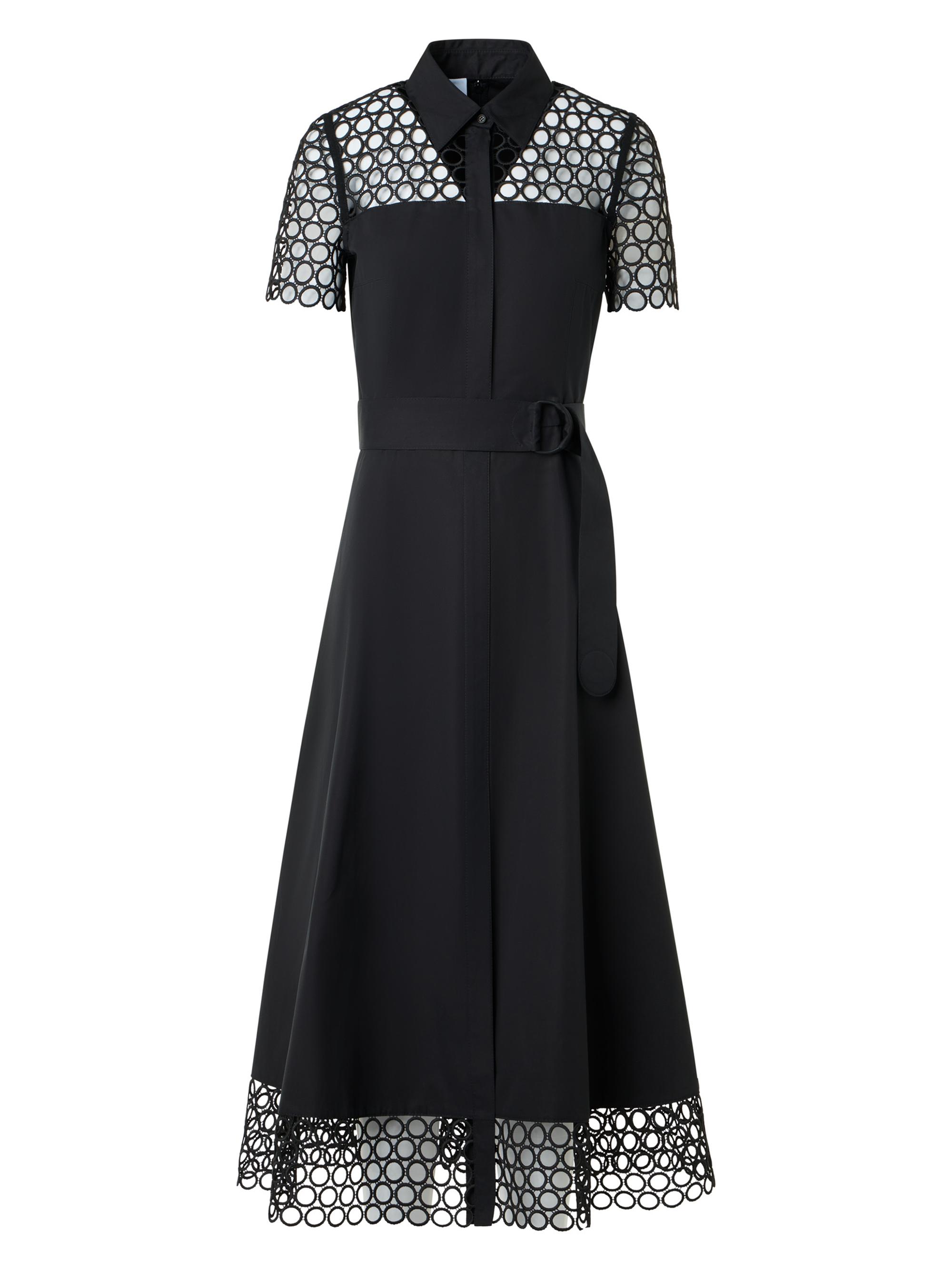 Eyelet Cotton Poplin Midi-Shirtdress