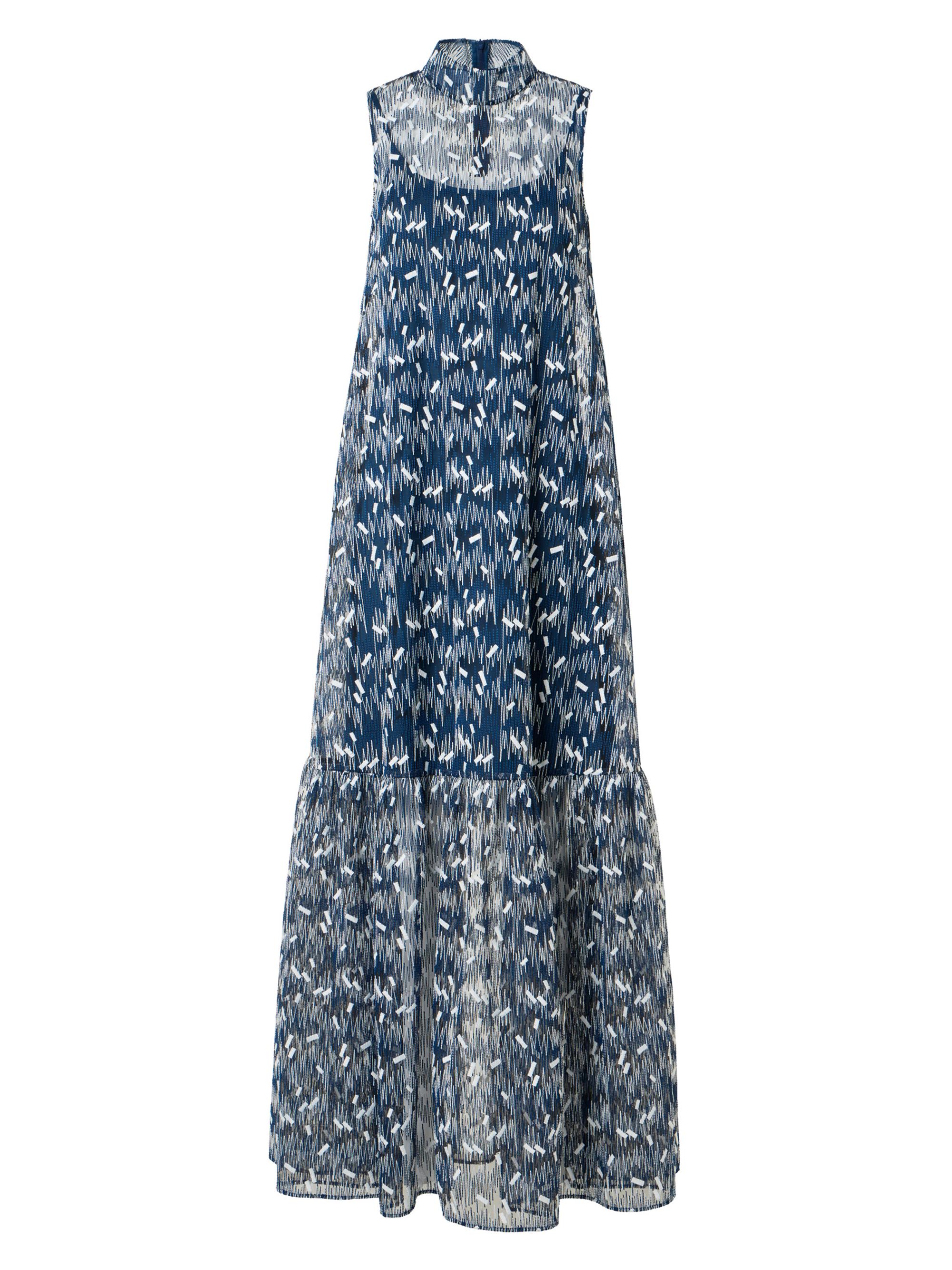 Scribble Dot Embroidered Tulle Maxi Dress