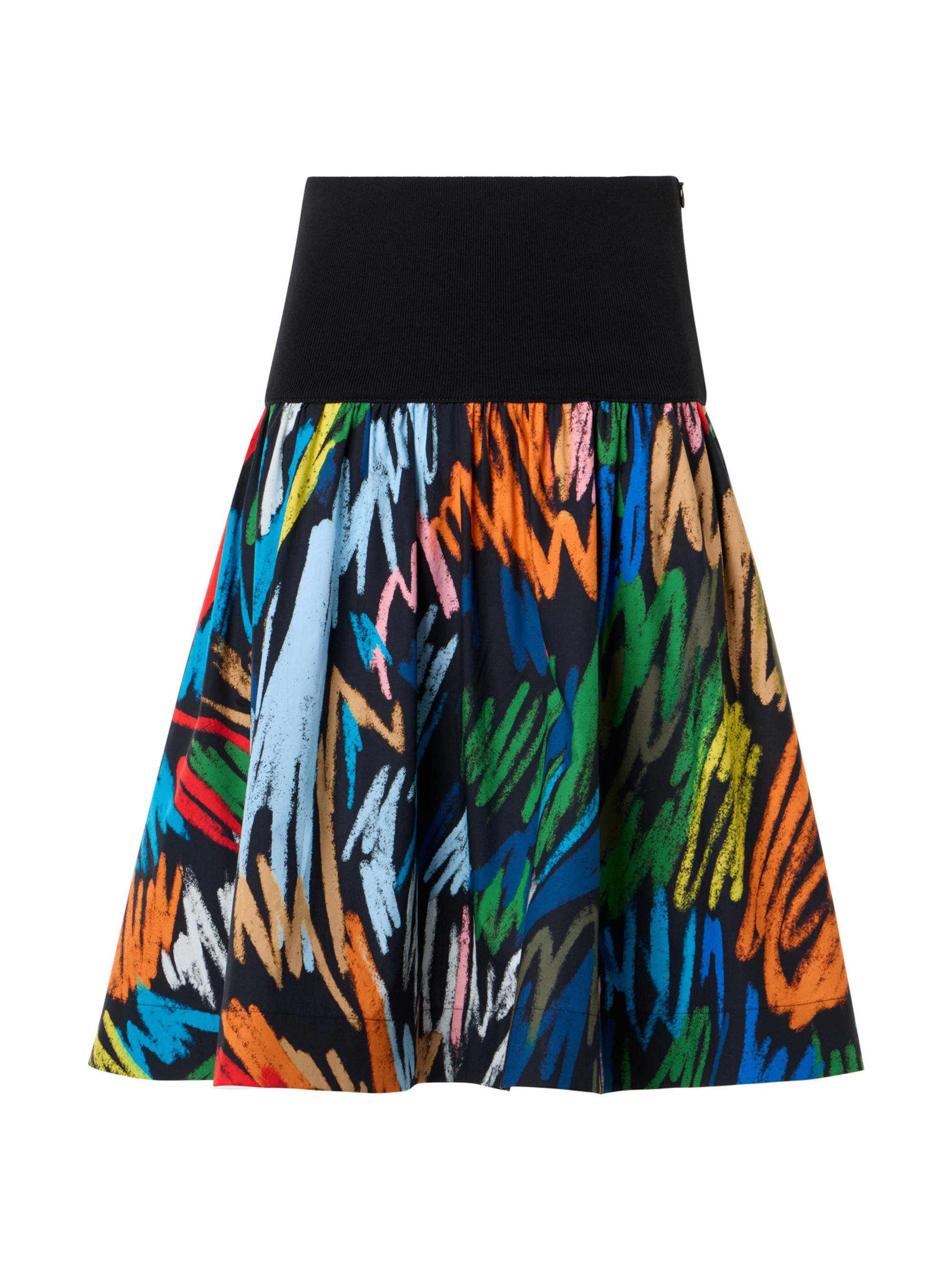 Akris punto Women's Abstract Print Cotton A-Line Miniskirt - Black Multi