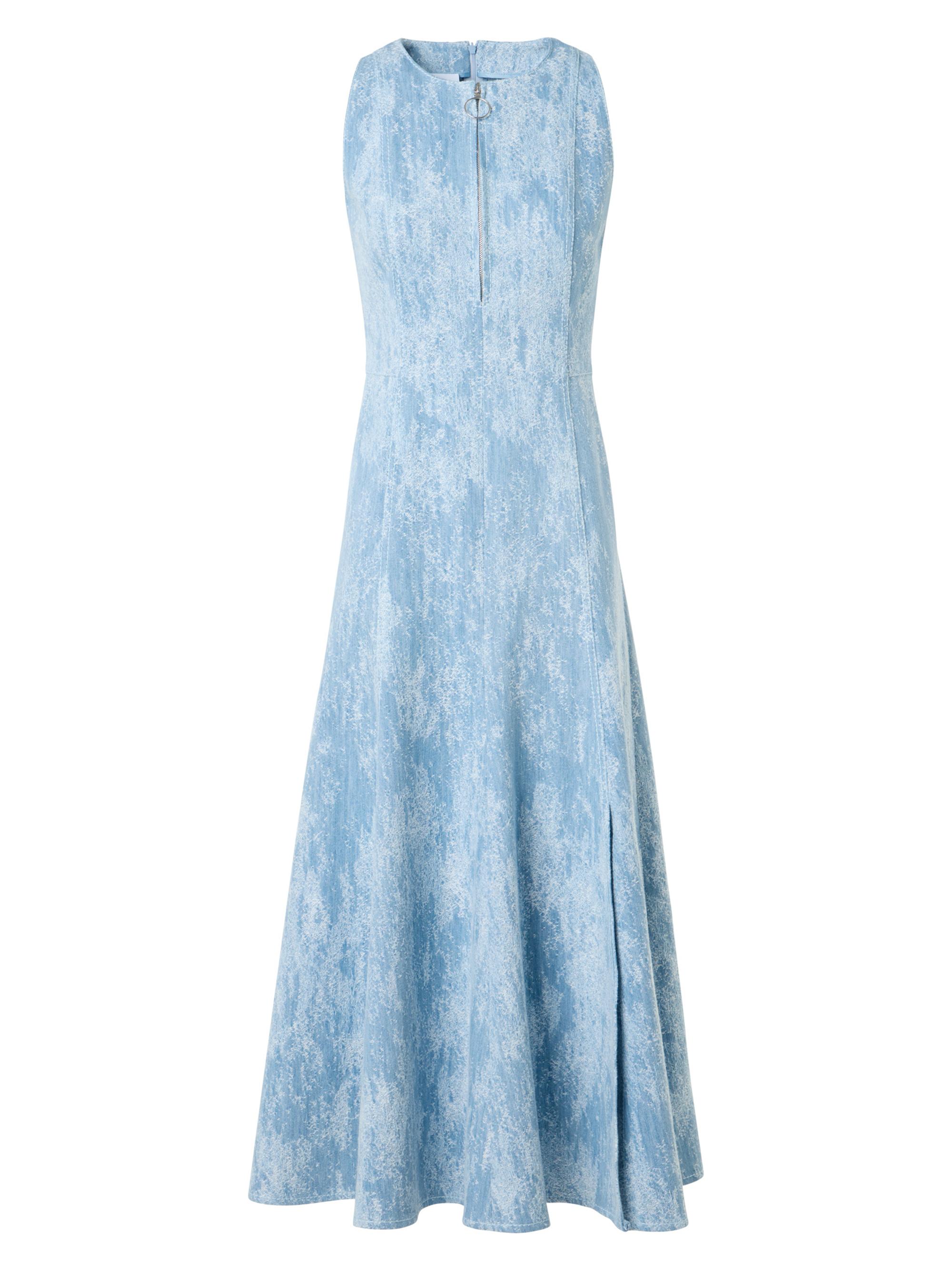 Akris punto Women's Washed Jacquard Denim A-Line Midi-Dress - Sky Blue Denim