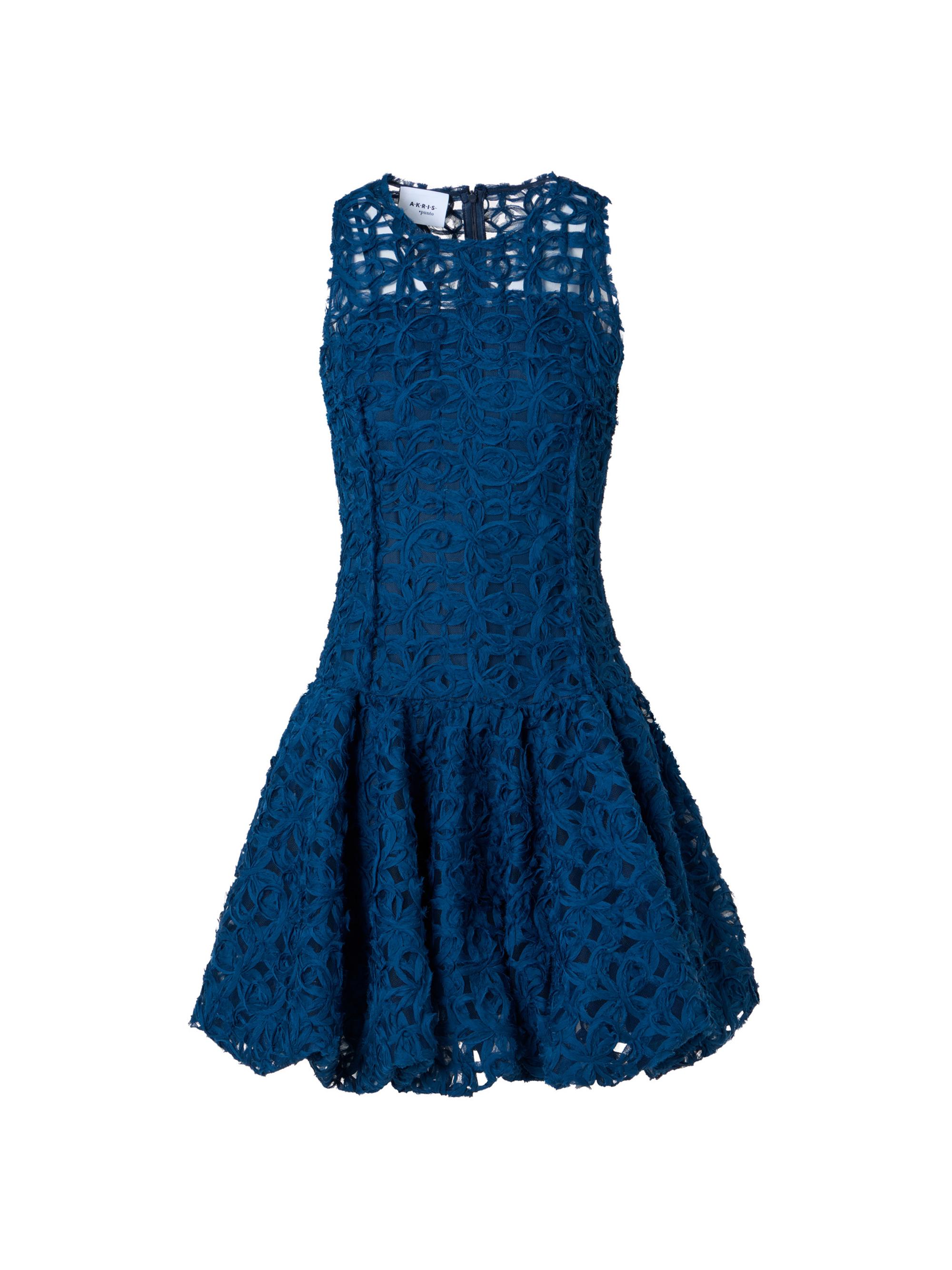Akris punto Women's Embroidered Tulle Sleeveless Minidress - Dark Blue