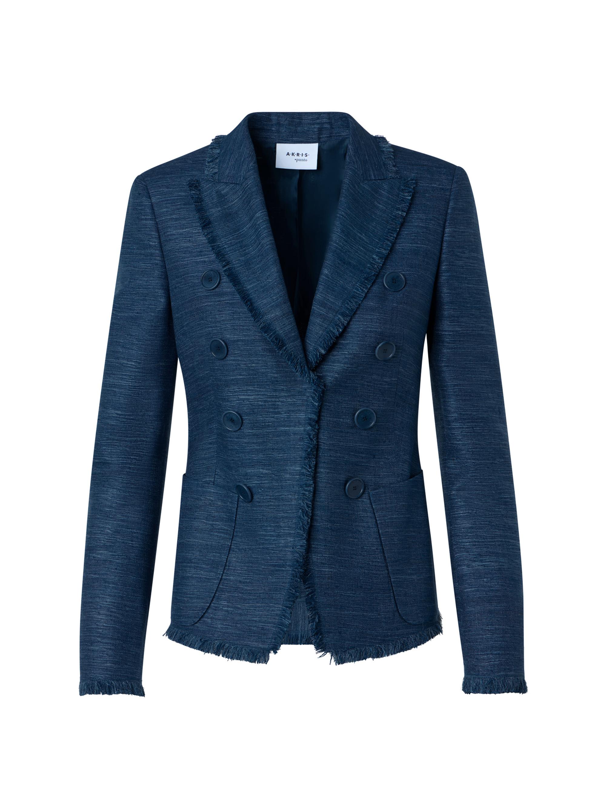 Akris punto Women's Indian Silk Single-Breasted Jacket - Dark Blue