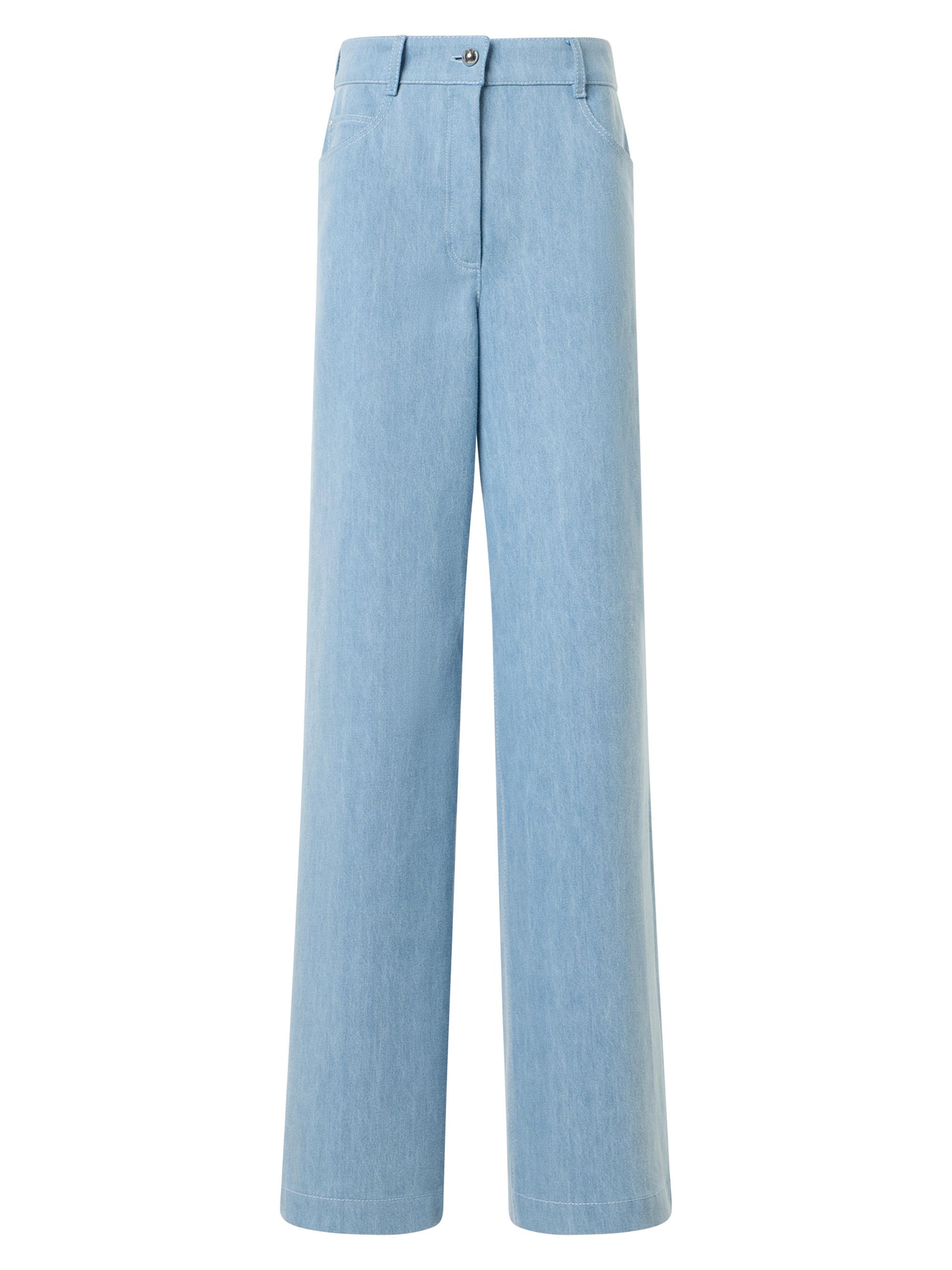 Akris punto Women's Cooper Denim High-Rise Wide-Leg Jeans - Sky Blue Denim