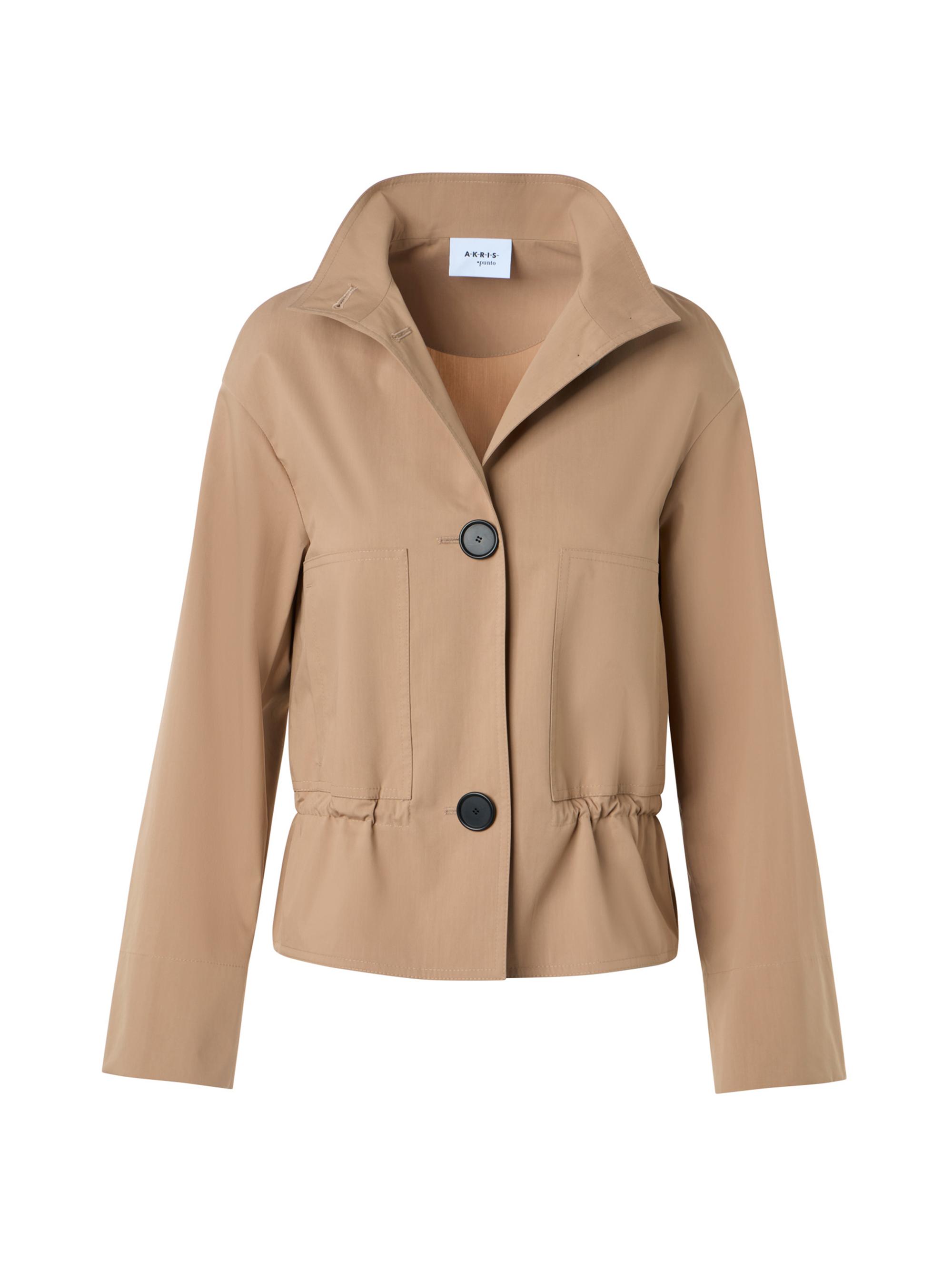 Cotton-Blend Stand-Collar Parka Jacket