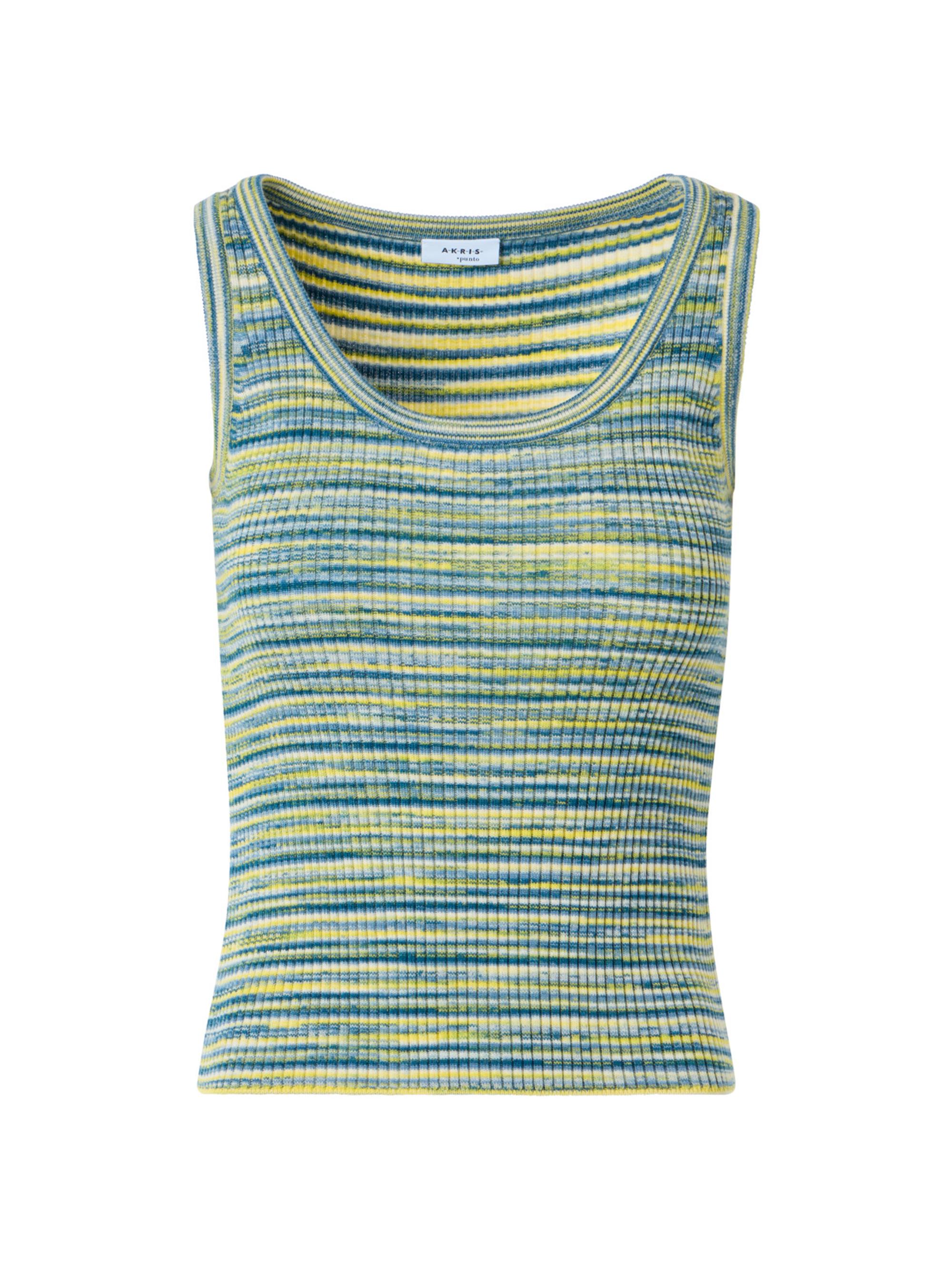 Akris punto Women's Space-Dye Rib-Knit Virgin Wool Top - Sky Blue Multi