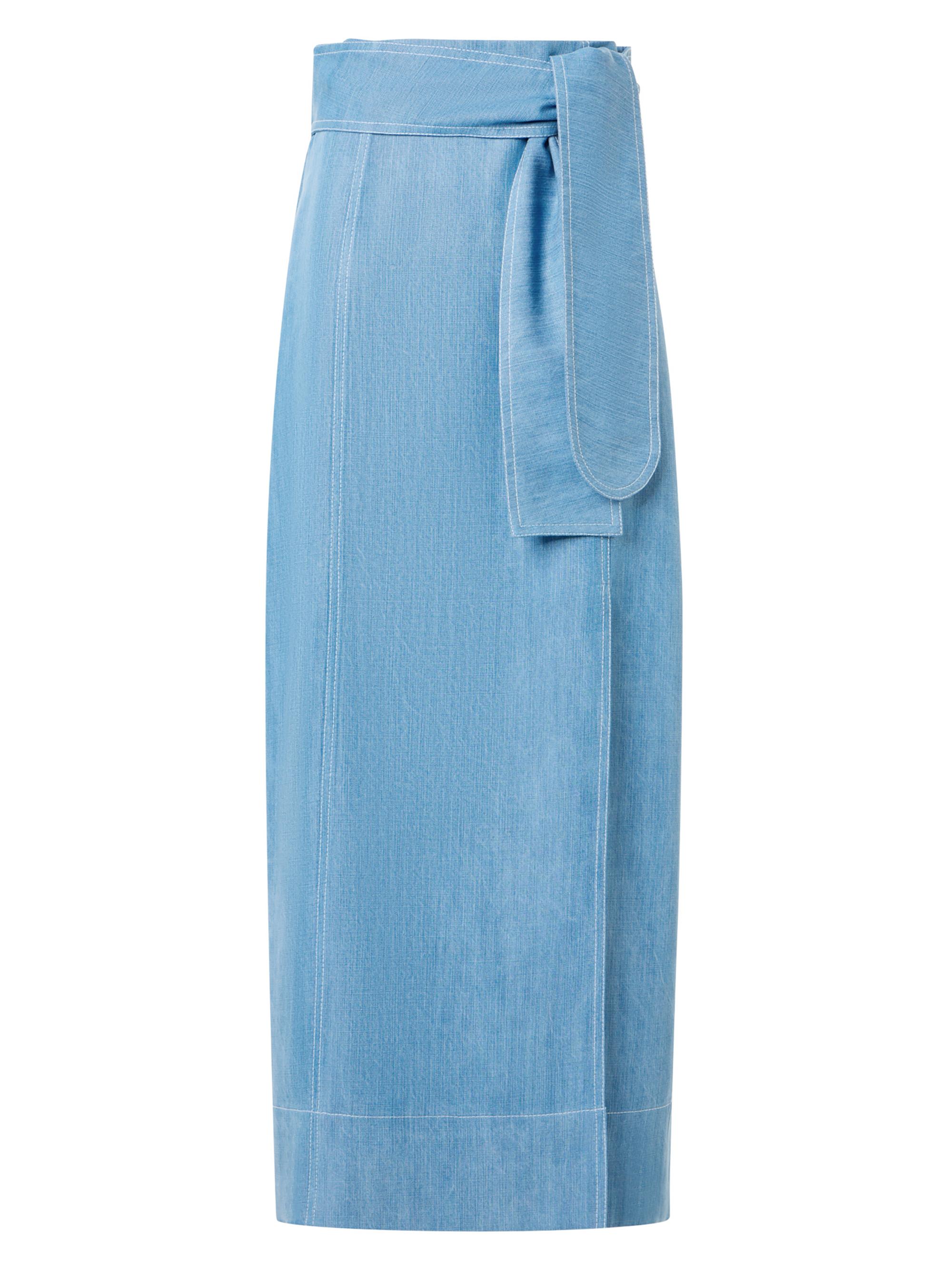 Akris punto Women's Wrap-Style Denim Midi-Skirt - Sky Blue Denim