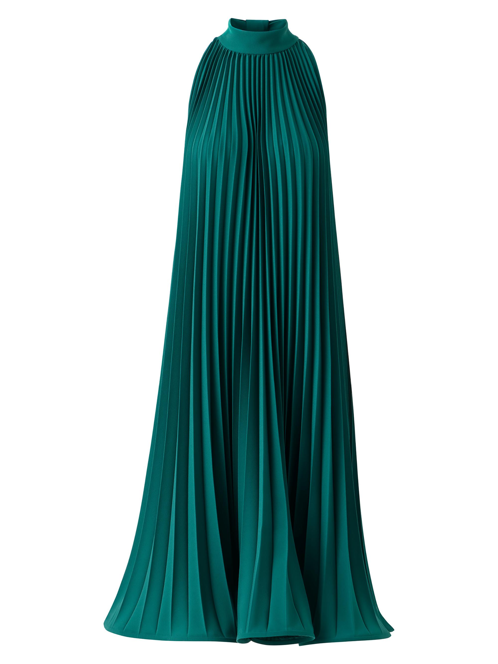 Akris punto Women's Plissé Crepe Halterneck Midi-Dress - Green