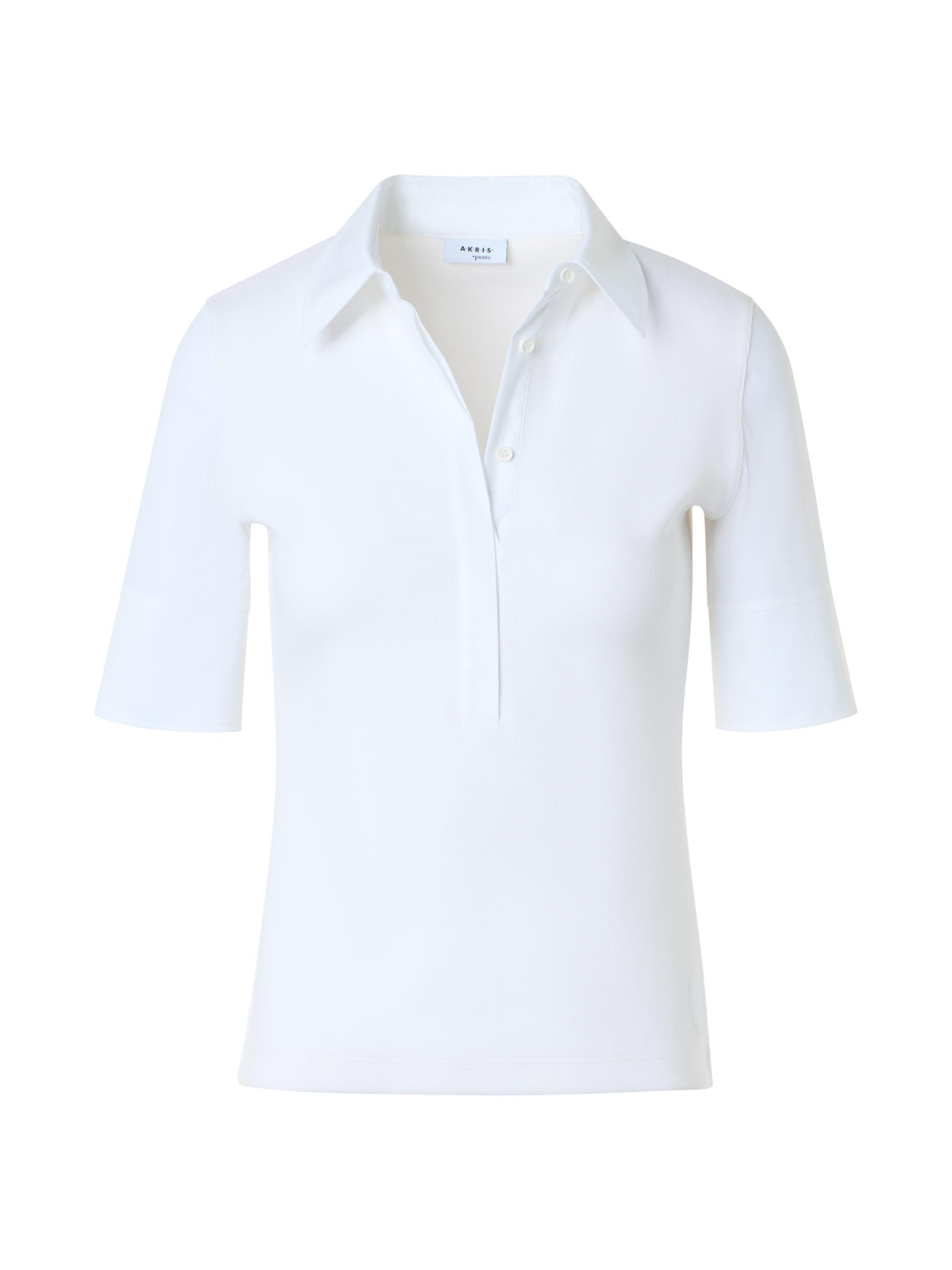Akris punto Women's Ribbed Stretch-Jersey Polo Shirt - Cream