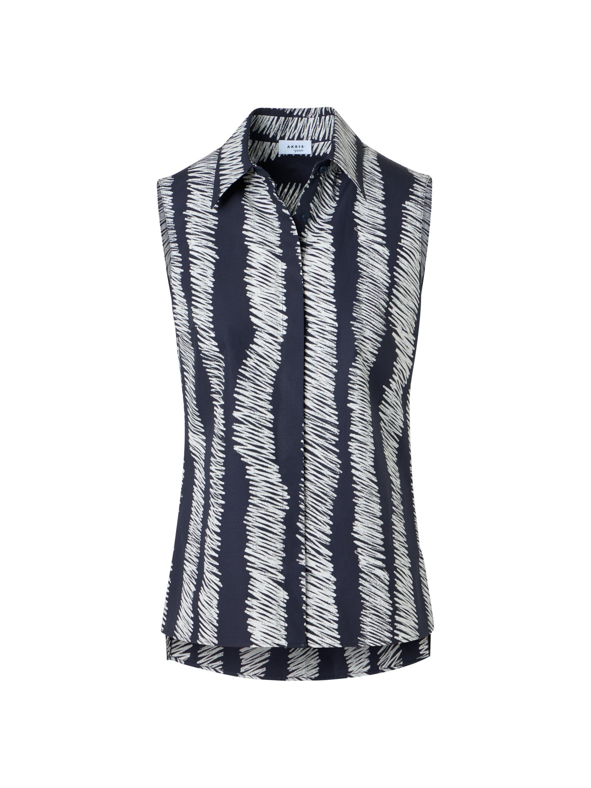 Akris punto Women's Scribble Cotton Poplin Sleeveless Blouse - Black Cream