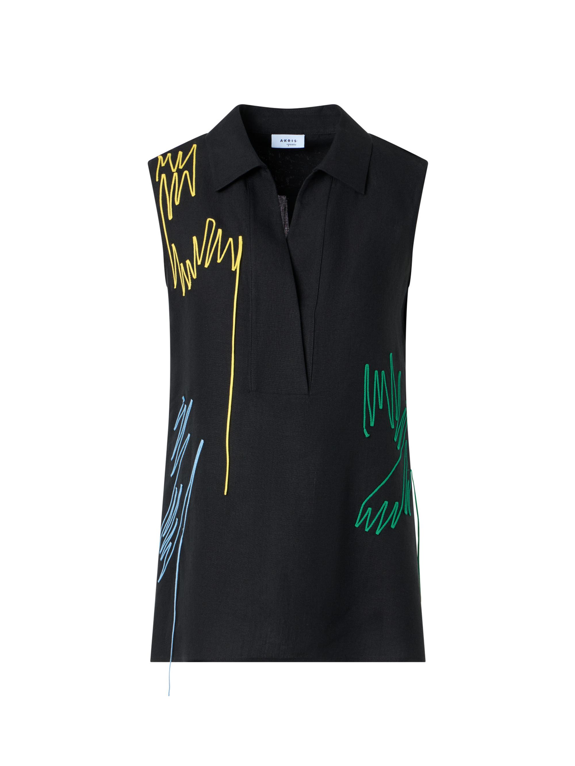 Akris punto Women's Scribble A-Line Tunic Blouse - Black Multi