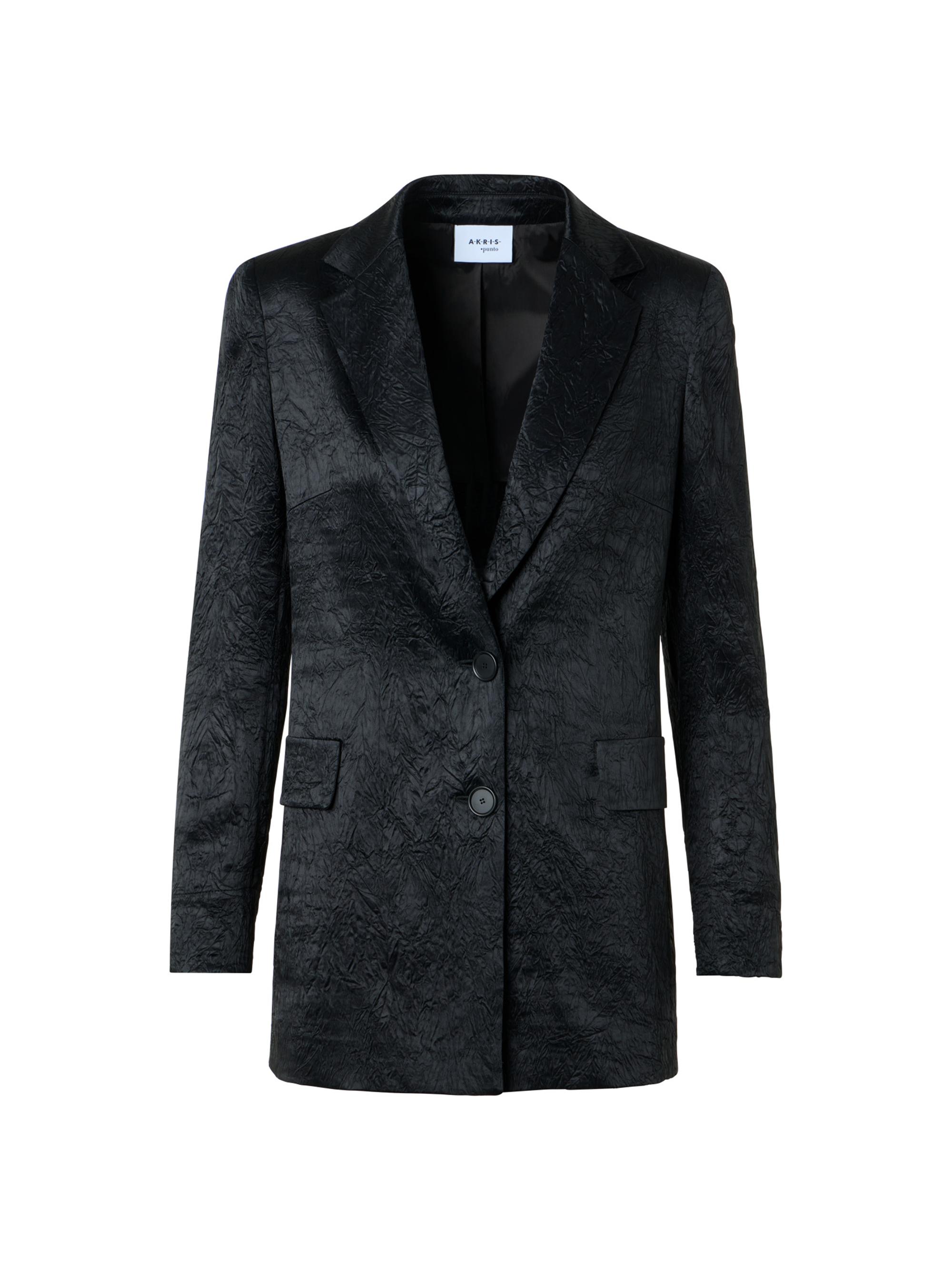 Akris punto Women's Crinkled Satin Single-Breasted Jacket - Black