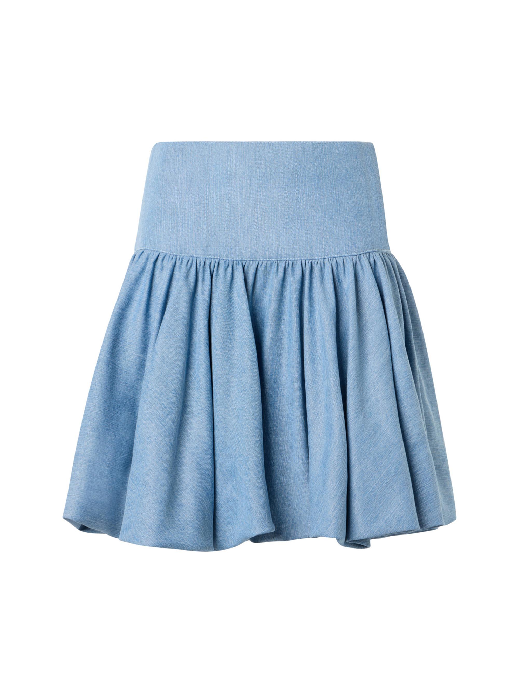 Akris punto Women's Washed Denim A-Line Miniskirt - Sky Blue Denim