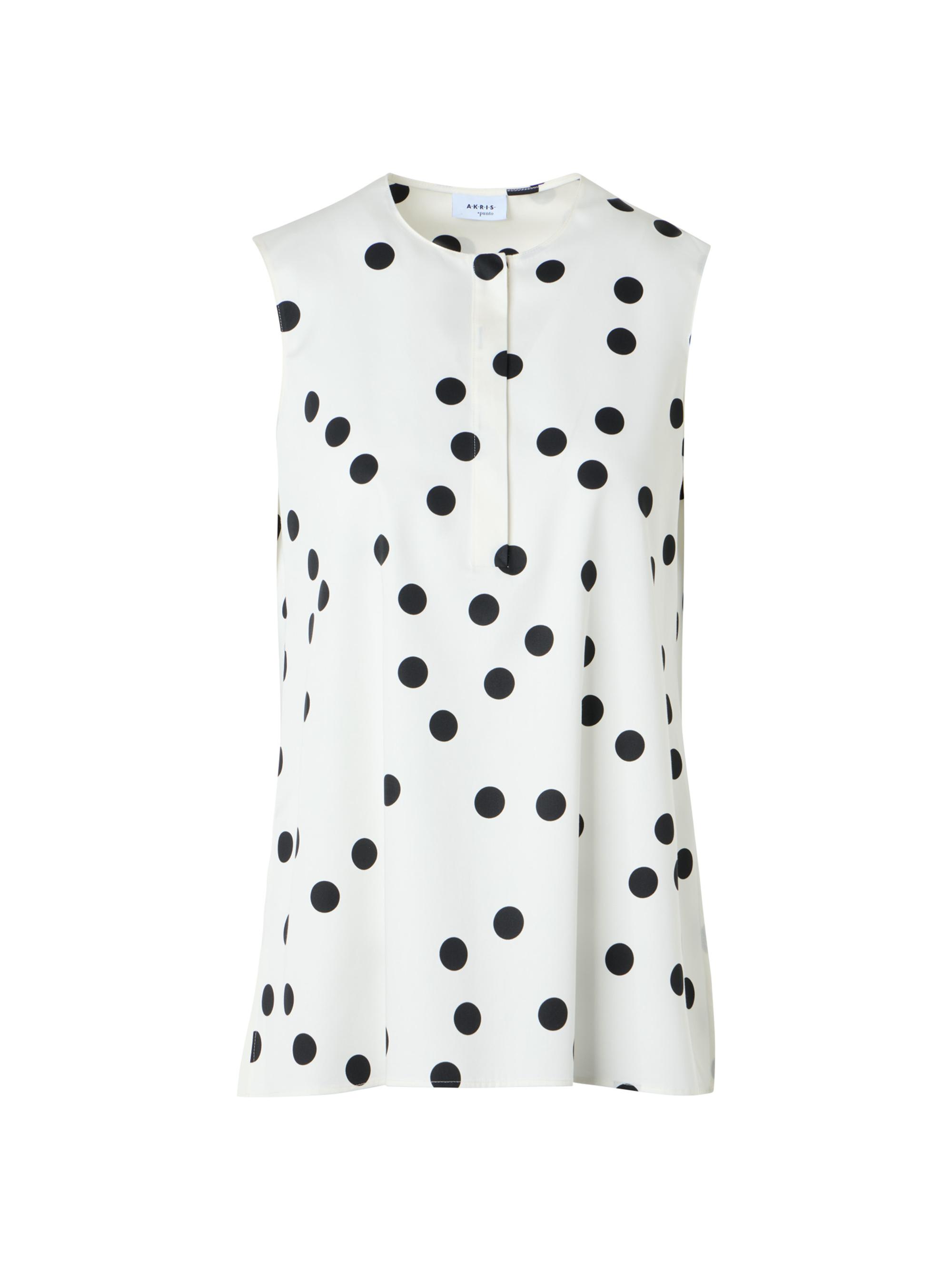 Akris punto Women's Polka Dot Cotton Crewneck Blouse - Cream Black