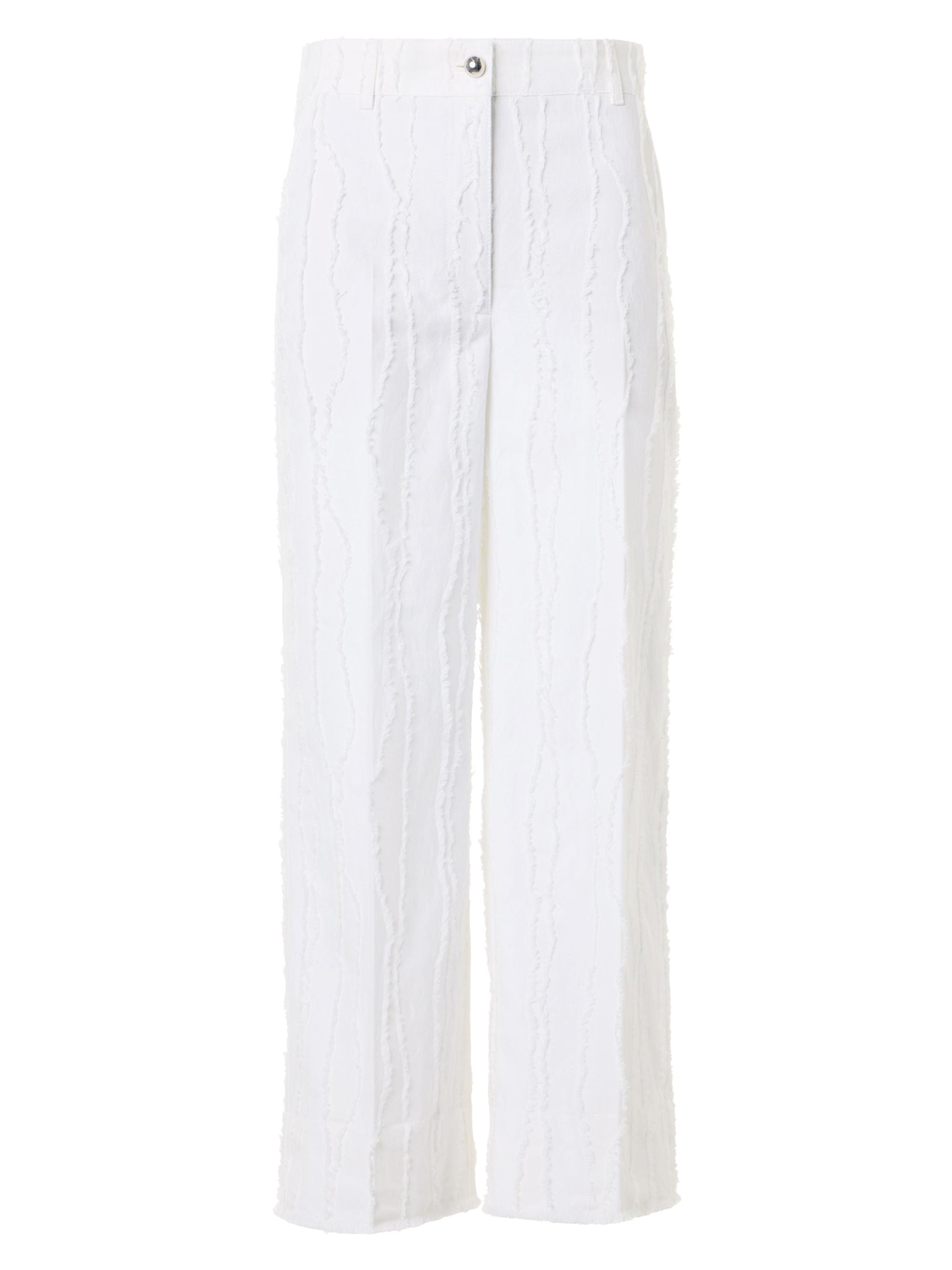 Akris punto Women's Chiara Fringed Wave Jacquard Cotton Crop Pants - Cream