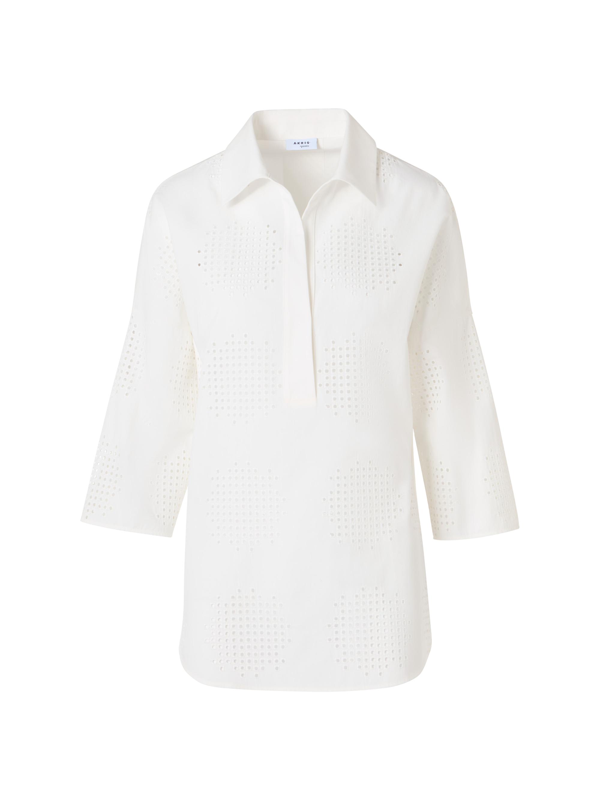 Akris punto Women's Eyelet-Embroidery Cotton Poplin Blouse - Cream