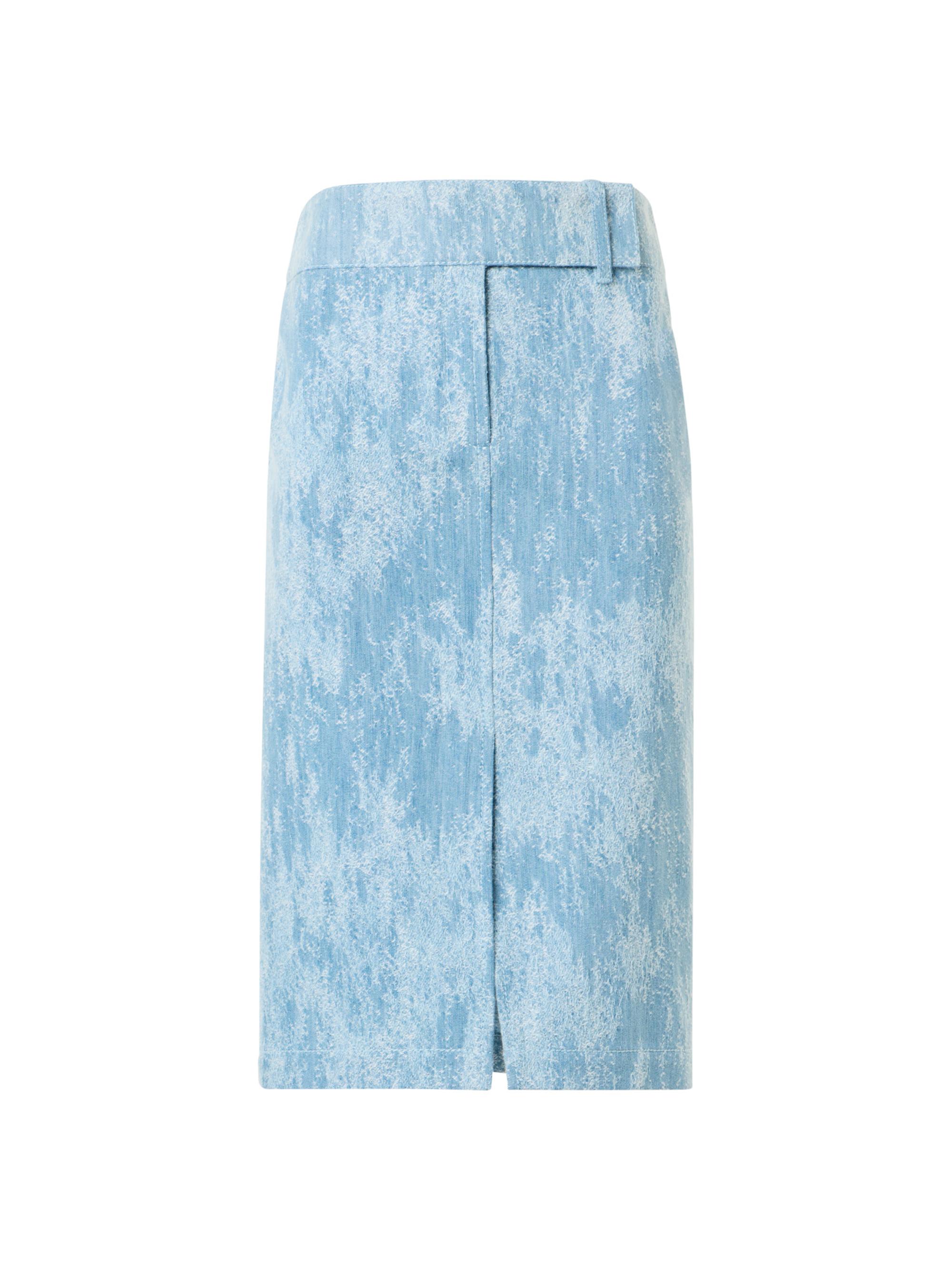 Akris punto Women's Washed Jacquard Denim Pencil Skirt - Sky Blue Denim