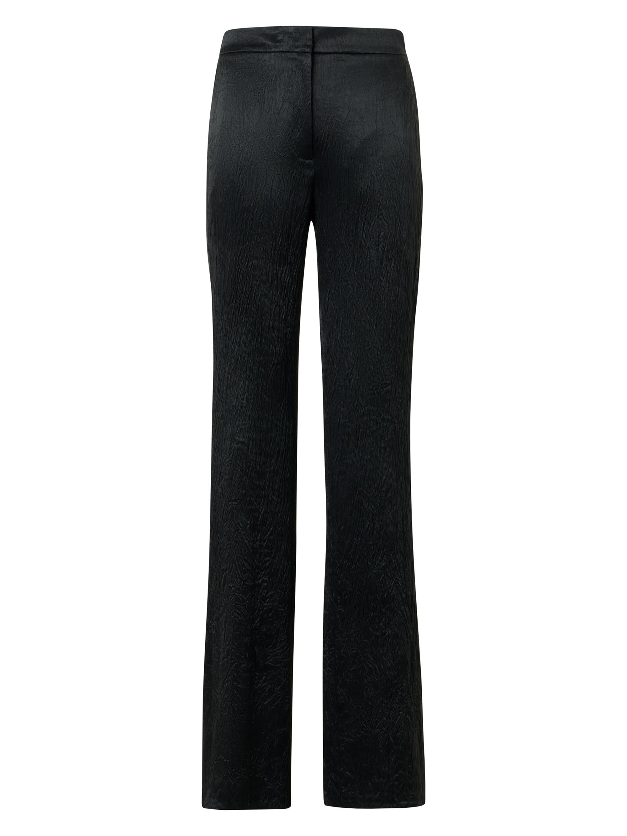 Akris punto Women's Marla Crinkled Satin Mid-Rise Straight-Leg Pants - Black