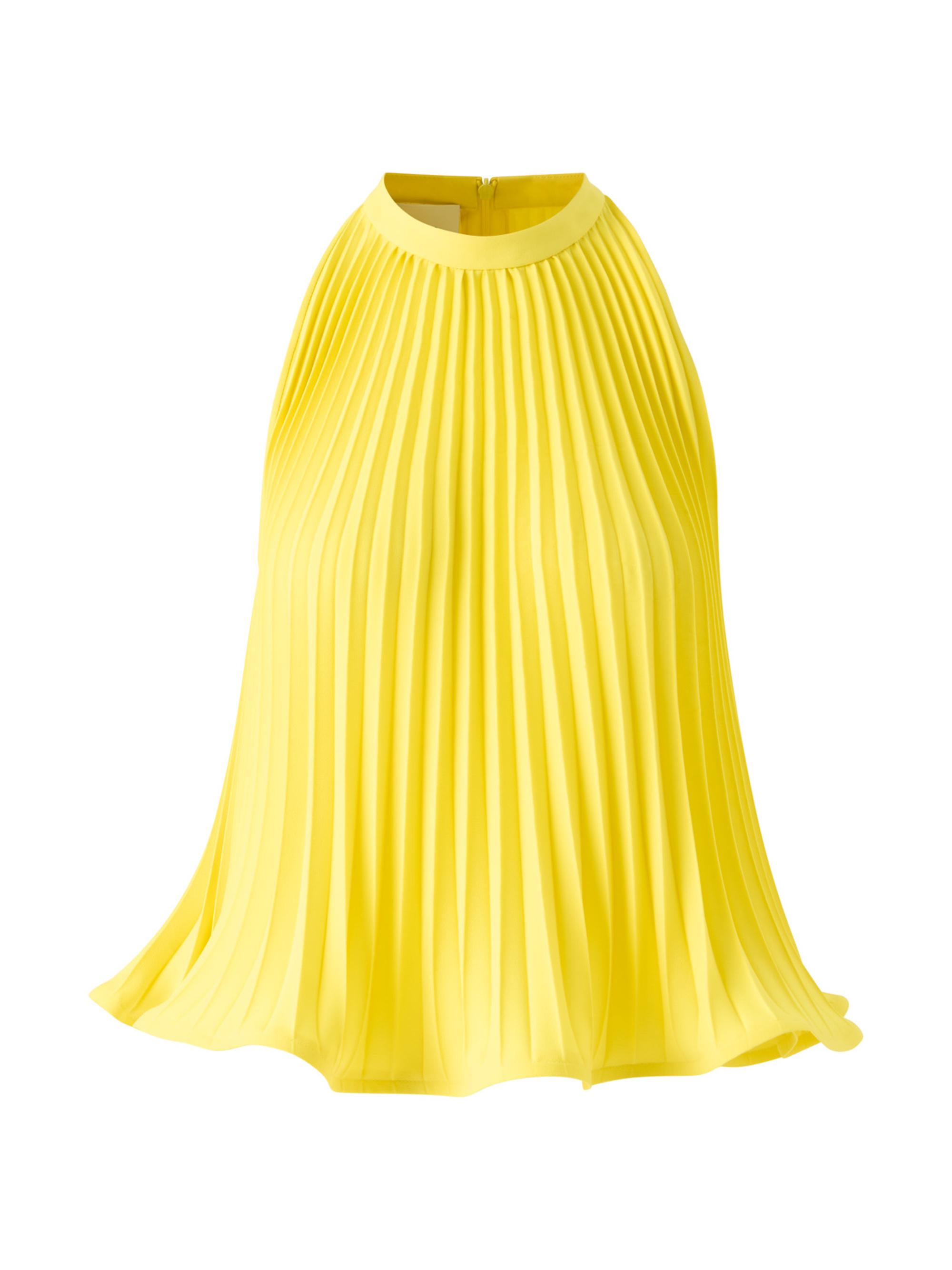 Akris punto Women's Plissé Crepe Halterneck Blouse - Lemon Zing