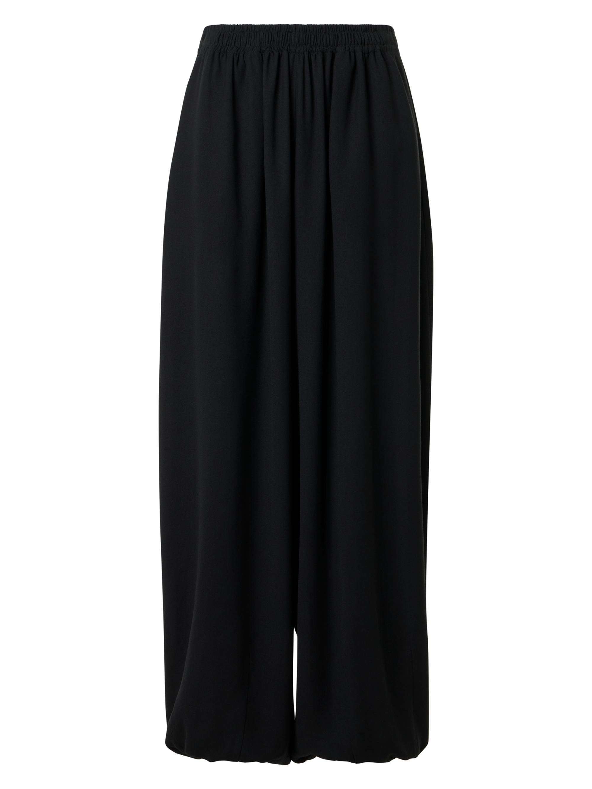 Akris punto Women's Crepe Mid-Rise Wide-Leg Elasticized Pants - Black
